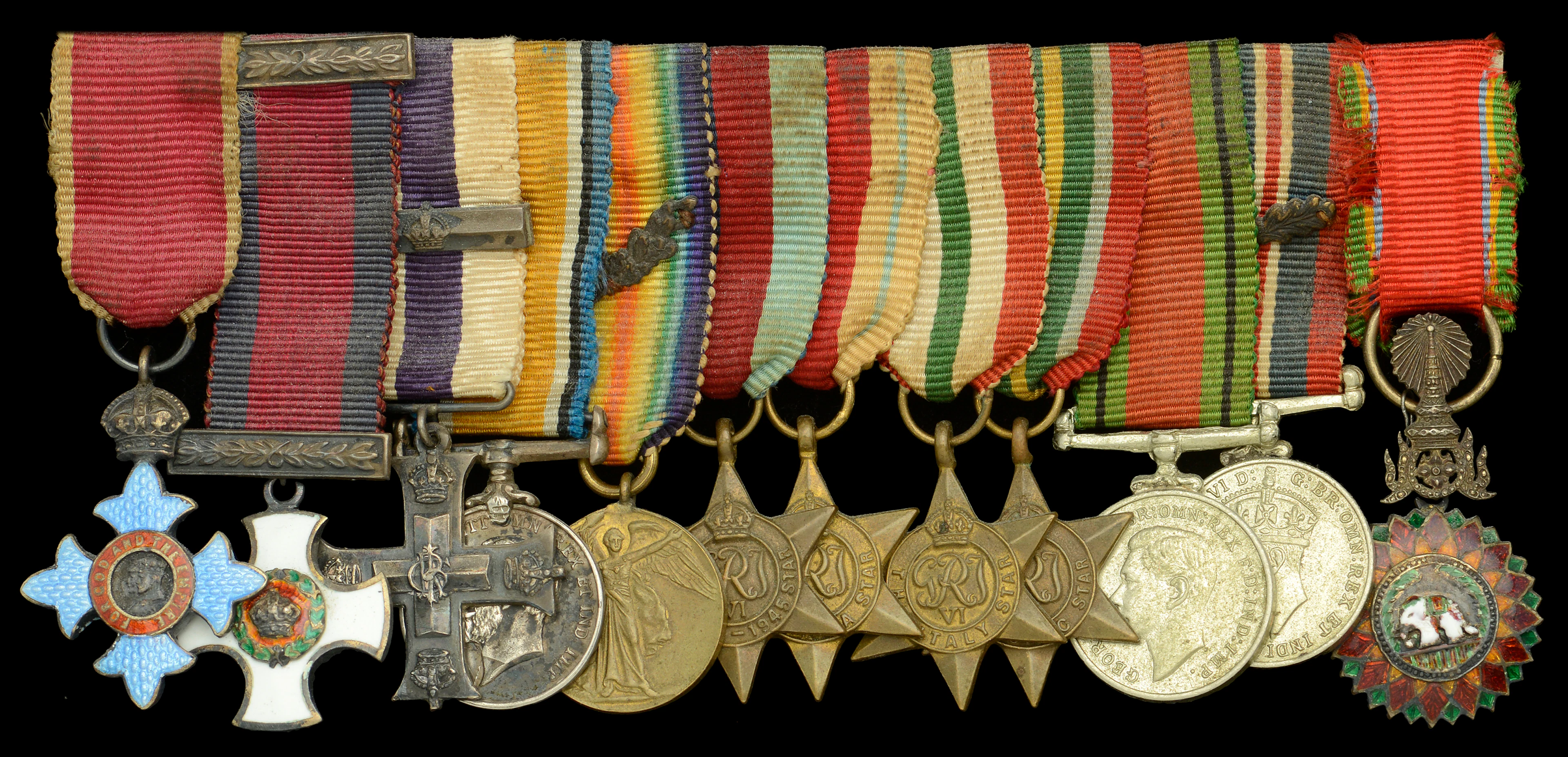 An inter-War C.B.E., Second War D.S.O., Great War M.C. and Bar mounted