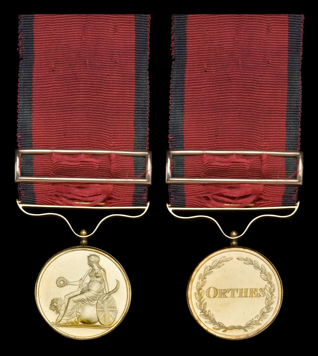 The Small Army Gold Medal for Orthes 1814 awarded to Major the Hon.