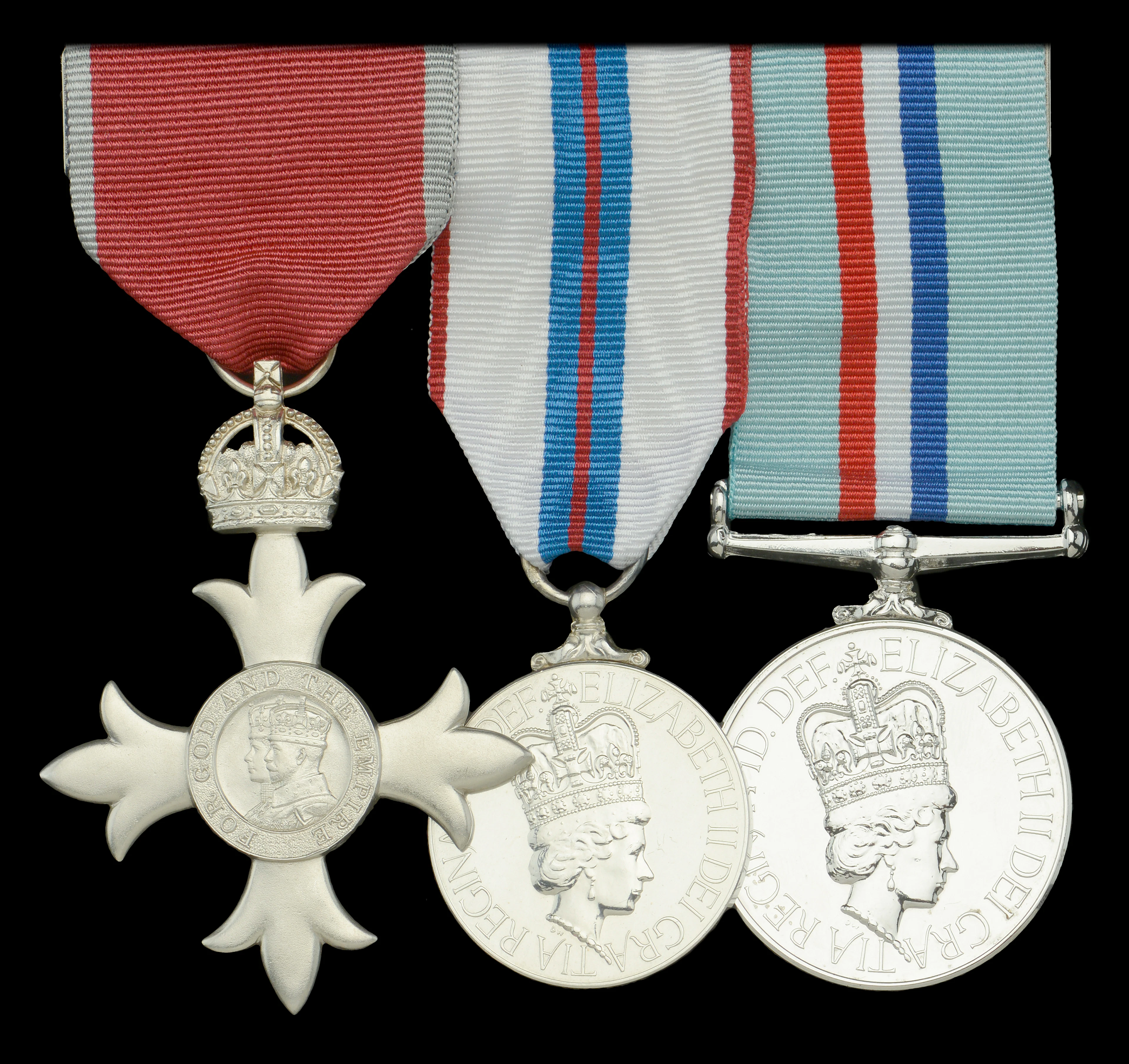 An unattributed M.B.E. group of three The Most Excellent Order of
