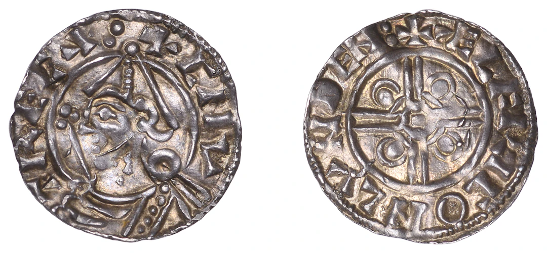 Cnut (1016-1035), Pointed Helmet type, Penny, London, Ælfric, elfric