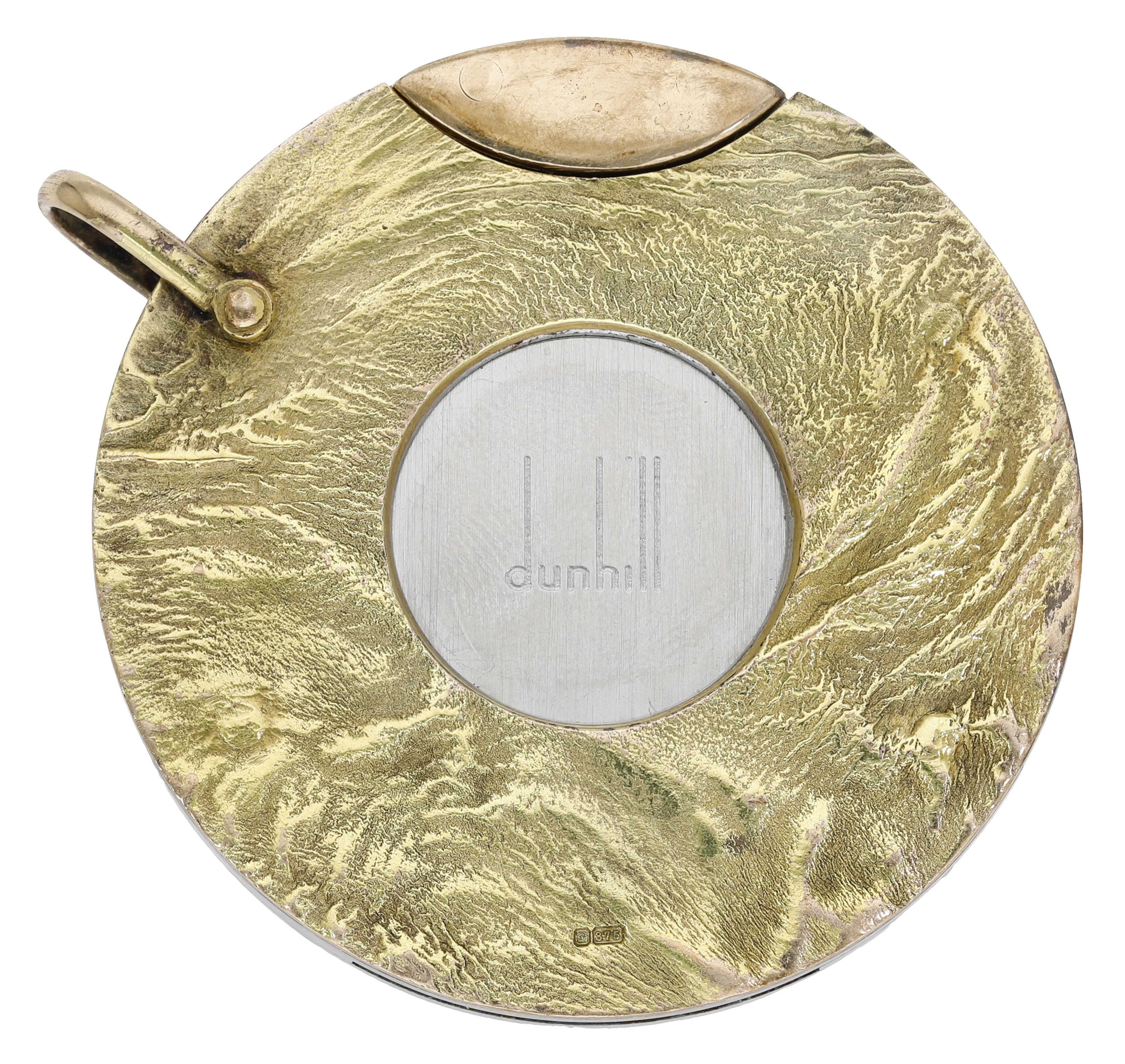 A 9ct gold mounted cigar cutter by Alfred Dunhill, 1994, of circular