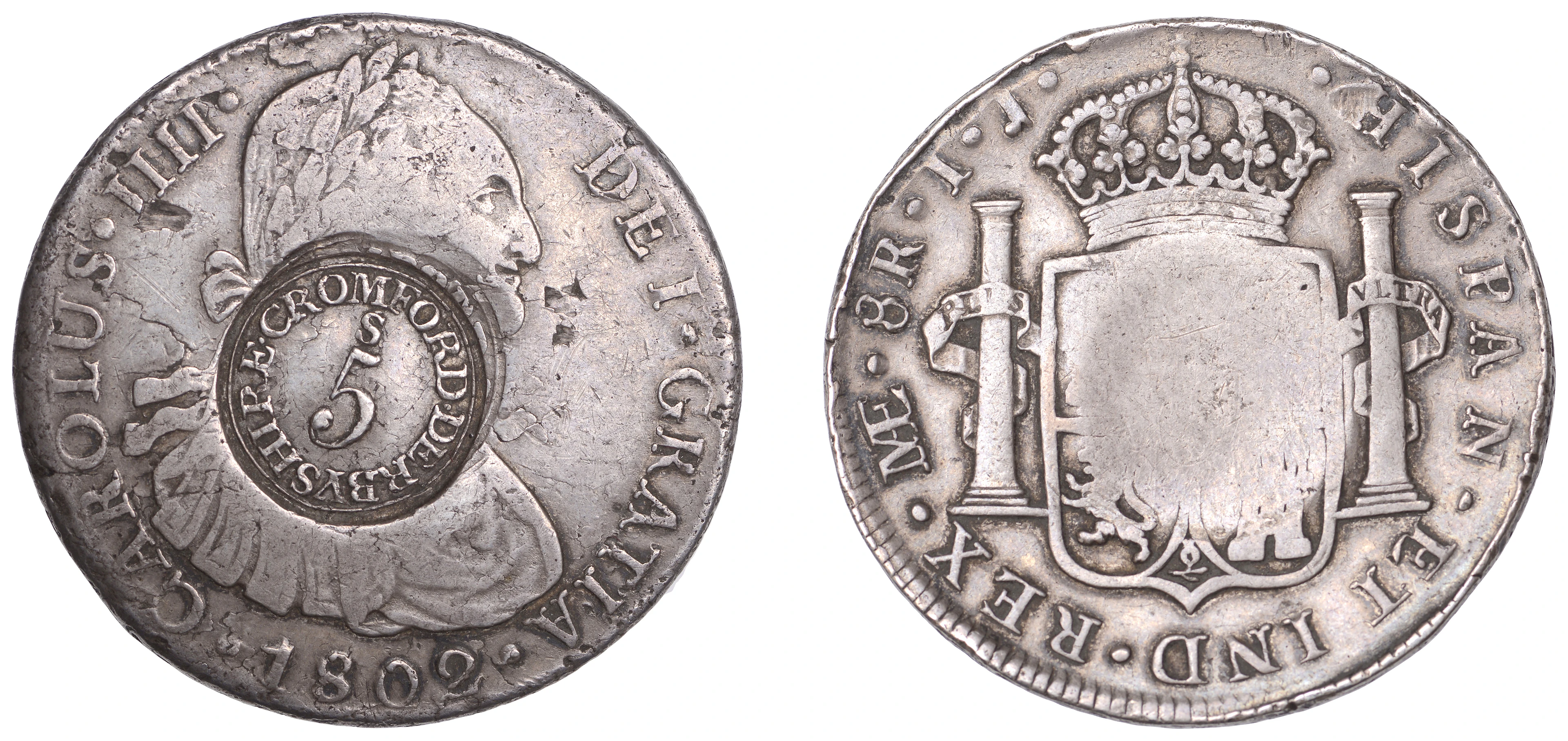 England, Cromford (Derbyshire), a PERU, Charles IIII, 8 Reales, 1802ij