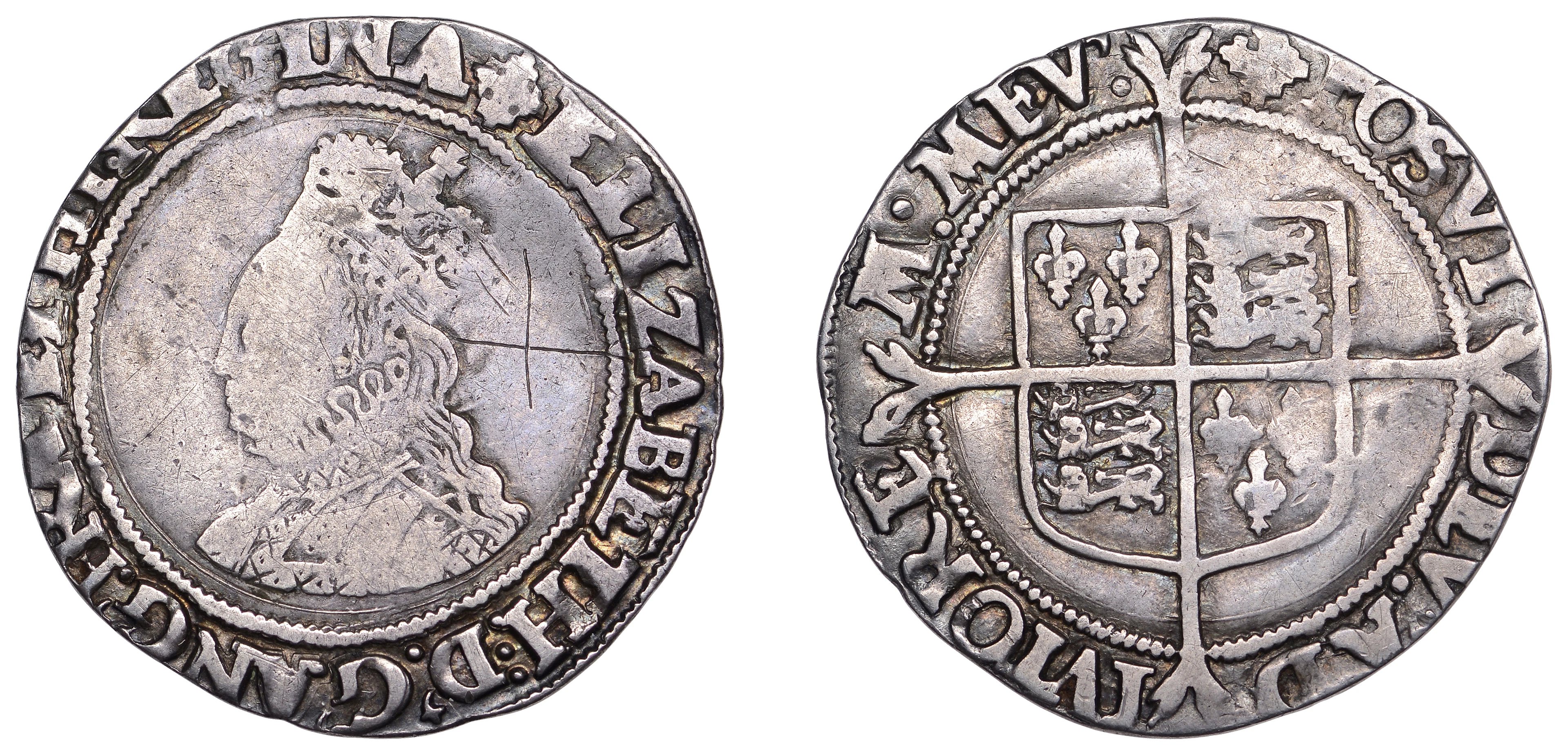 Elizabeth I (1558-1603), Second issue, Shilling, mm. cross-crosslet