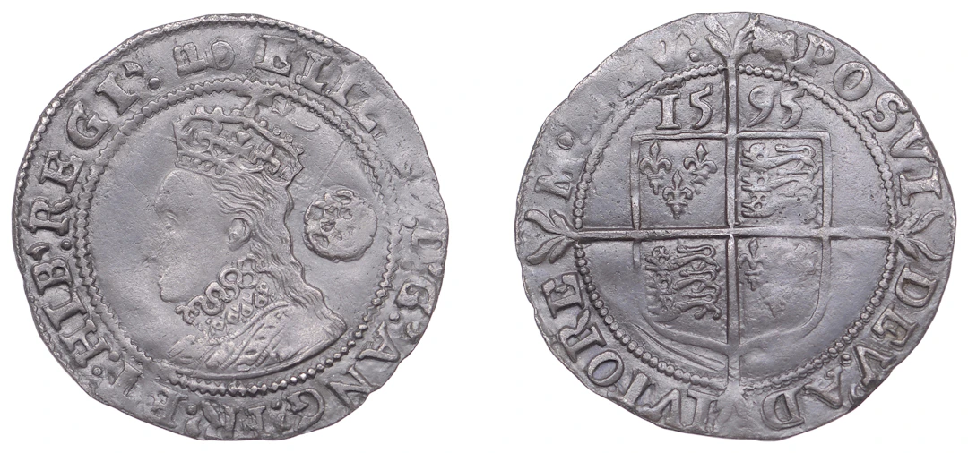 Elizabeth I (1558-1603), Sixth issue, Sixpence, 1595, mm. key (over
