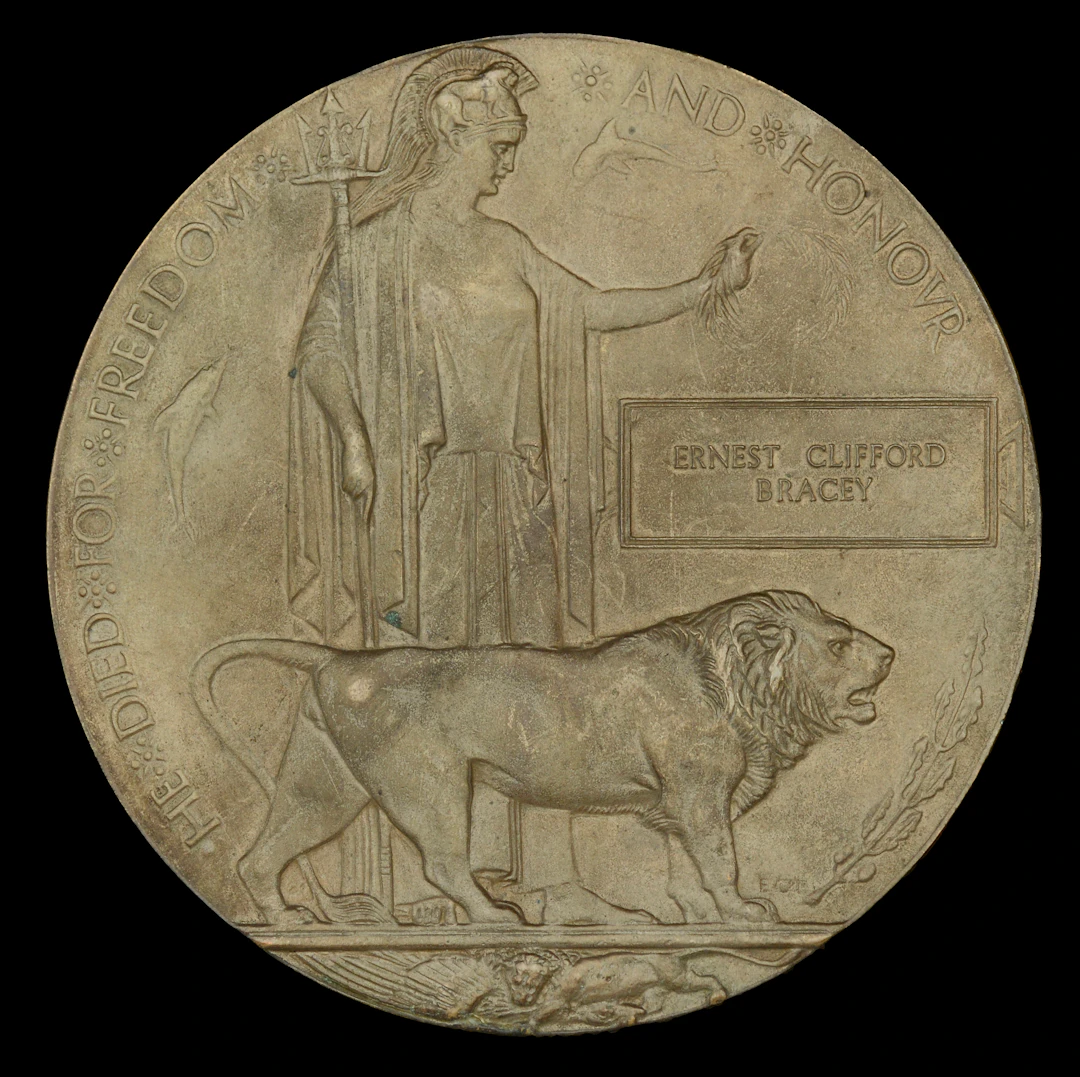 The Great War Memorial Plaque to Second Lieutenant E. C. Bracey, 1/5th
