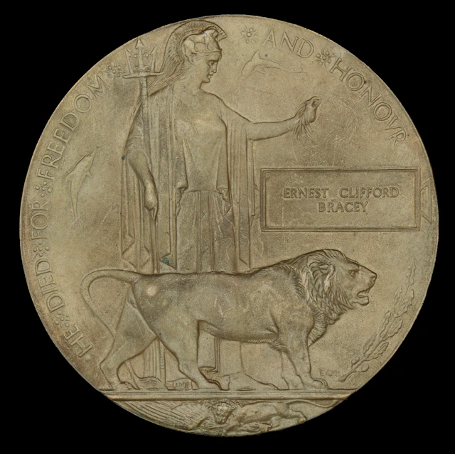 The Great War Memorial Plaque to Second Lieutenant E. C. Bracey, 1/5th