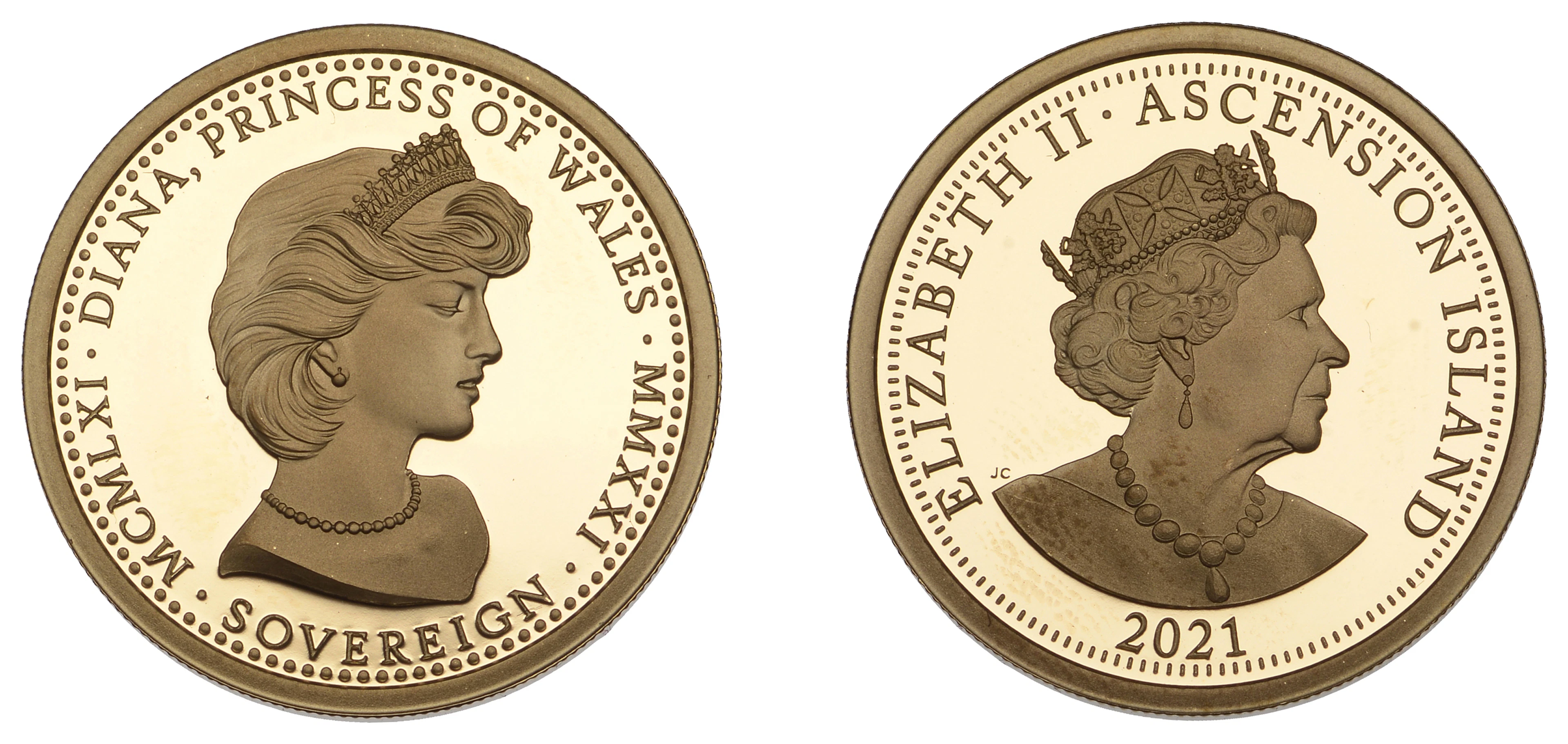 Ascension, Elizabeth II, Proof Sovereign, 2021. In case of issue