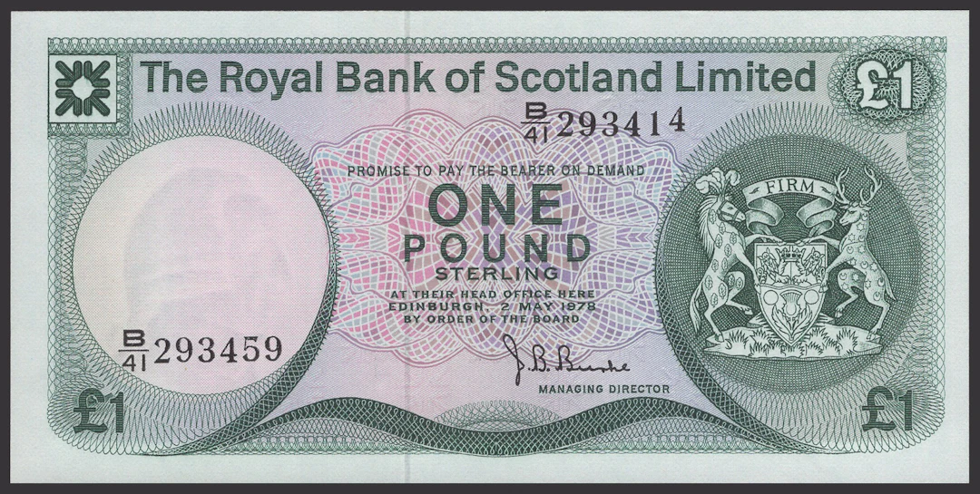 ERROR: Royal Bank of Scotland Limited, £1, 2 May 1978, mismatched
