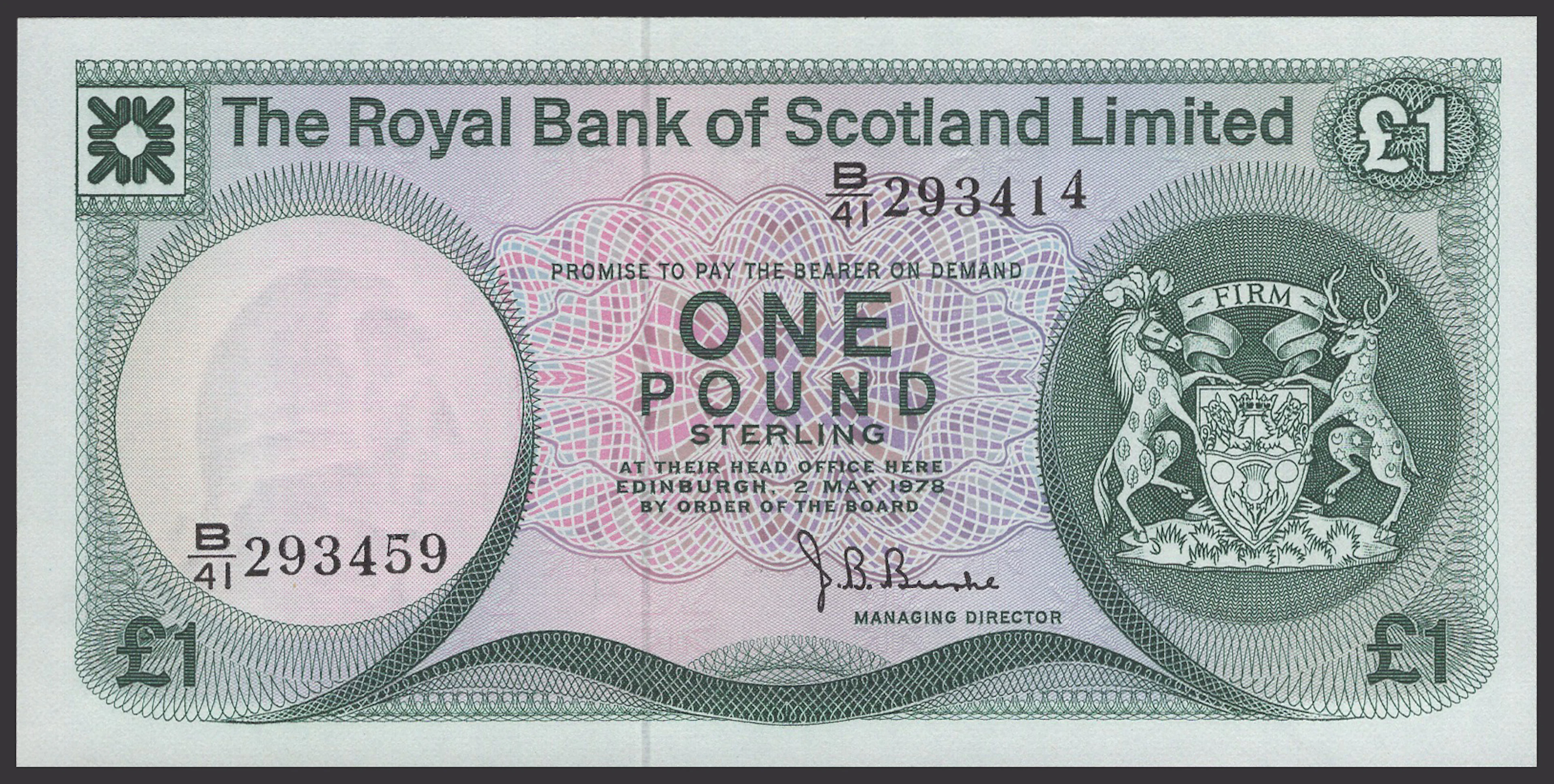 ERROR: Royal Bank of Scotland Limited, £1, 2 May 1978, mismatched