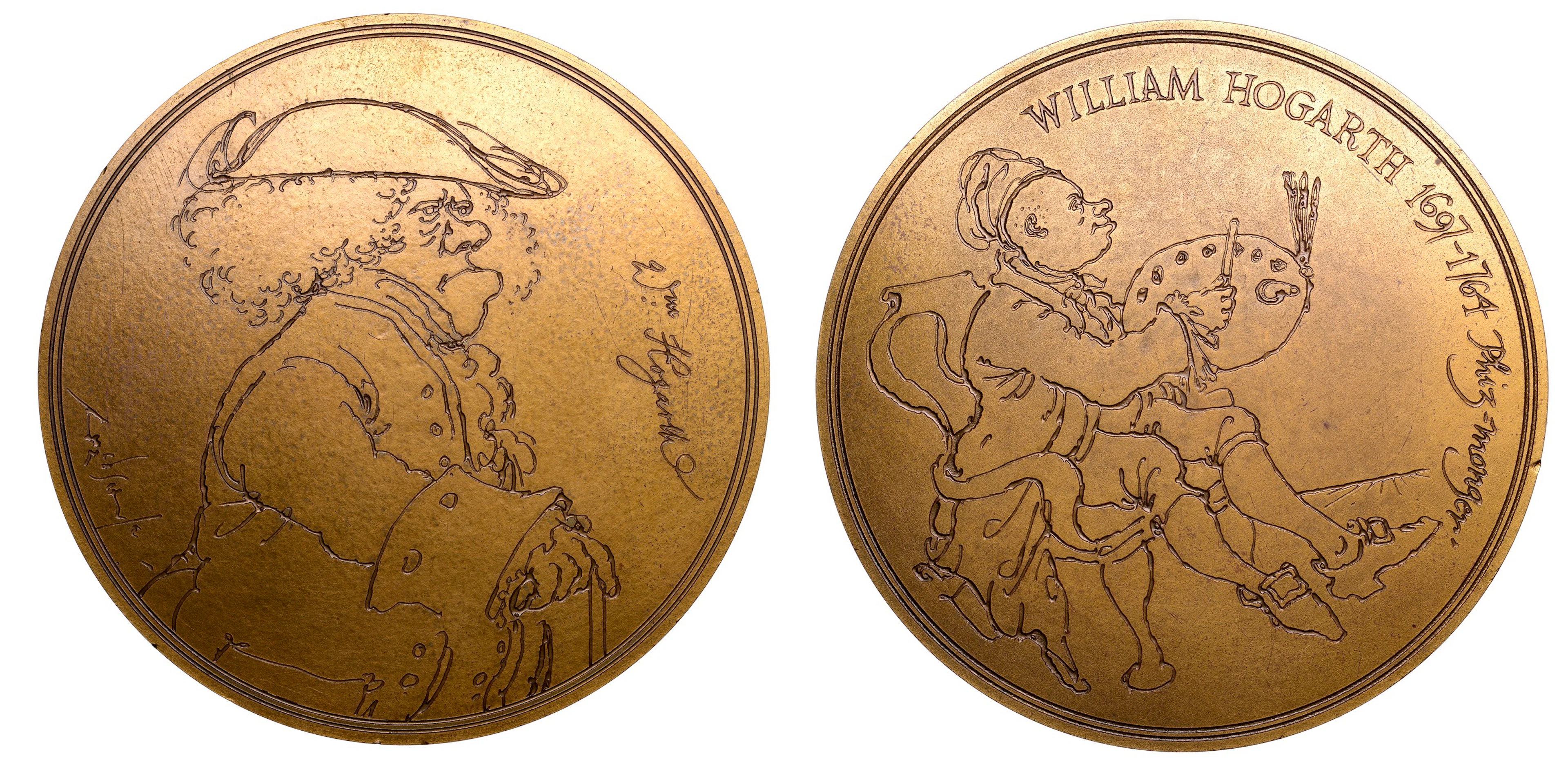 ENGLAND, William Hogarth, 1976 [struck 1977], a bronze medal by R.W.F.