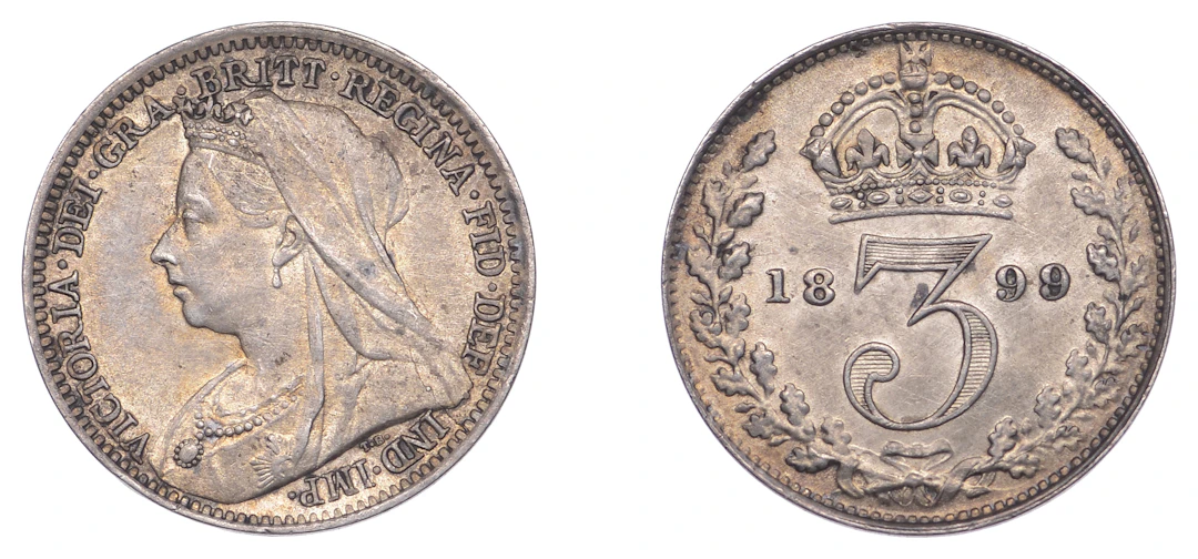 Victoria (1837-1901), Threepence, 1899/8, 9 over 8 in date (cf. ESC