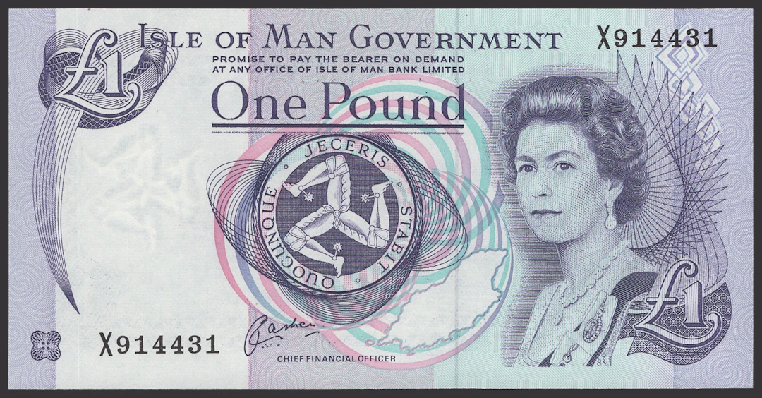 Isle of Man Government, J.Cashen, £1 (17), ND (1992), prefixes Y and