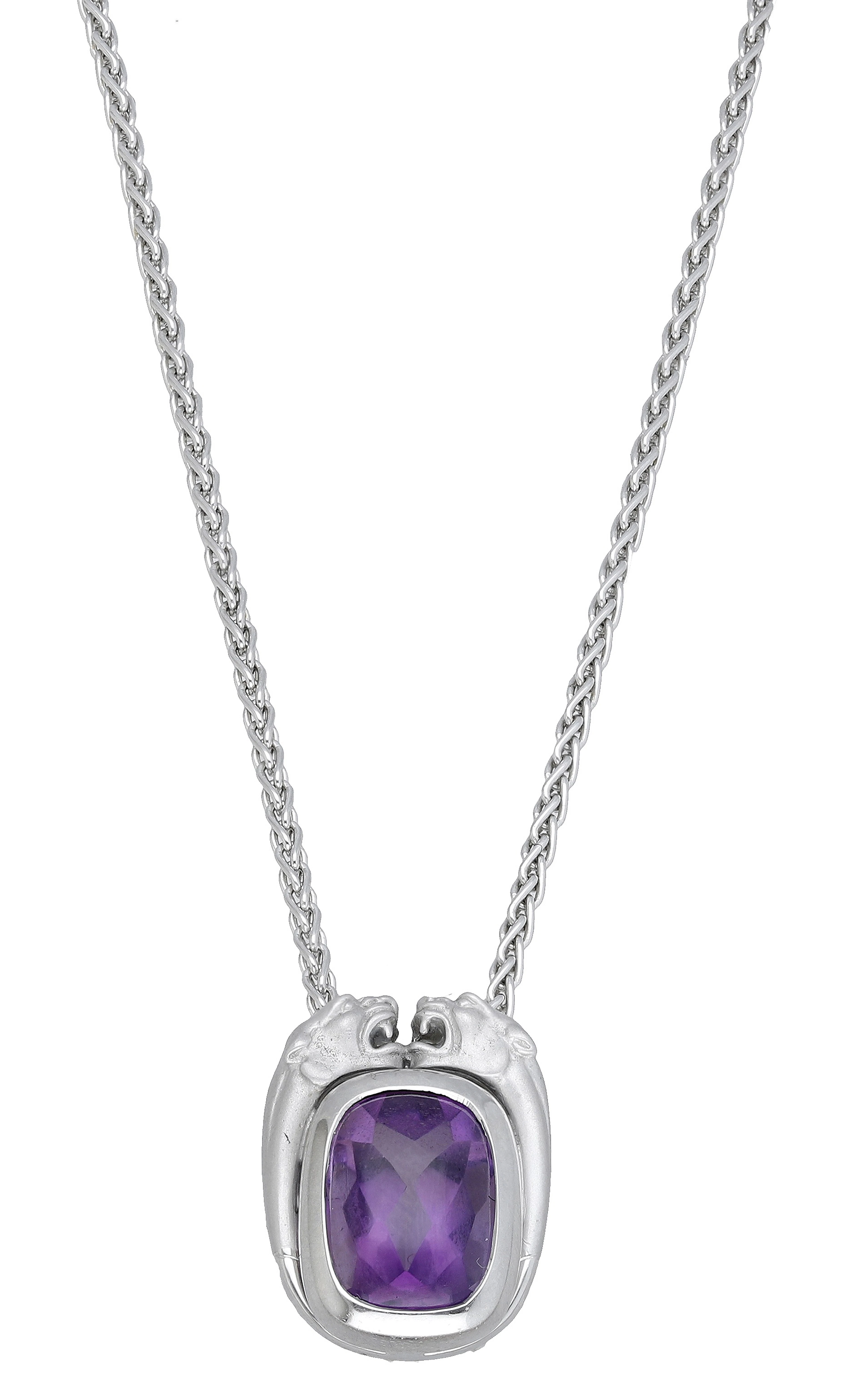An amethyst pendant by Carrera y Carrera, the buff top amethyst within