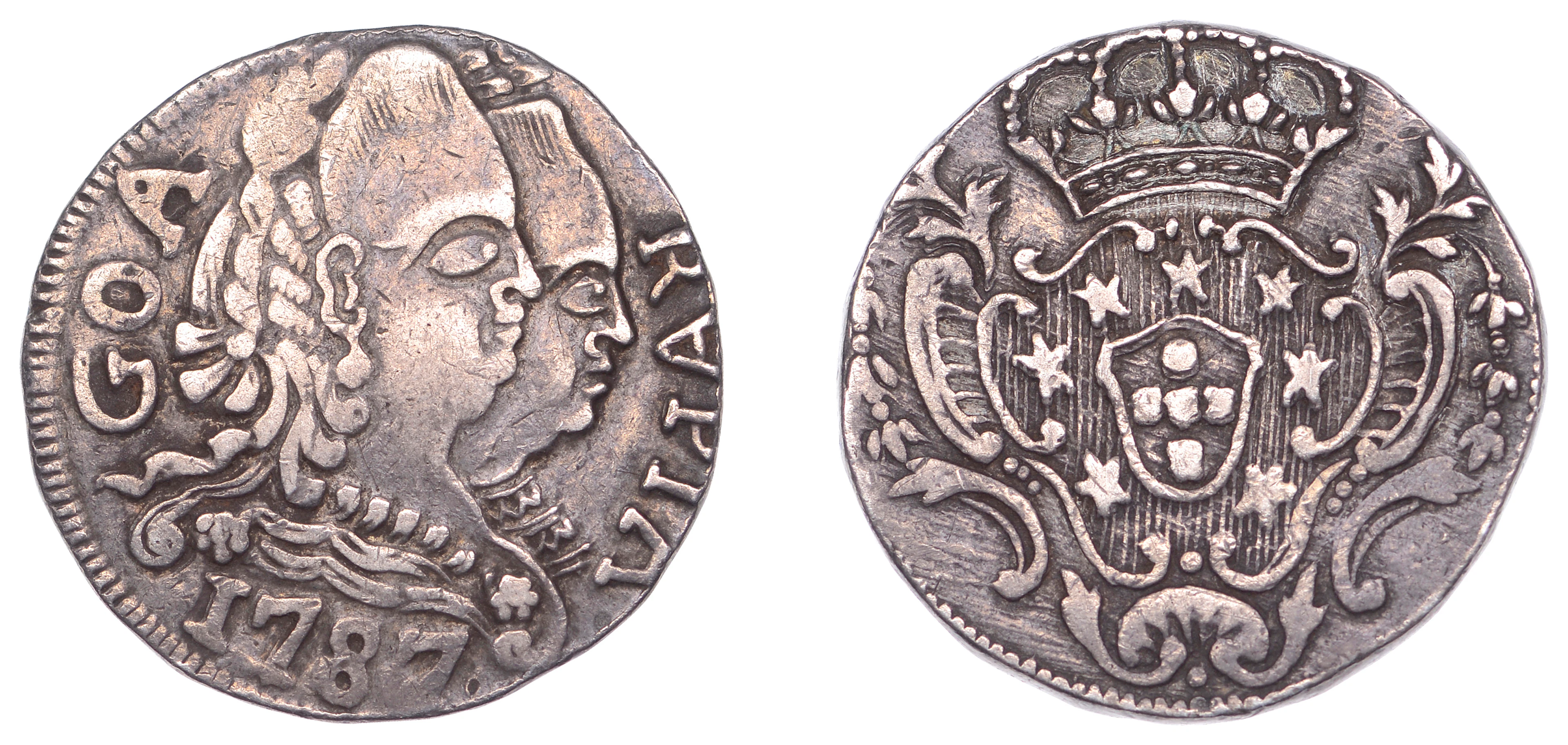 Portuguese India, Maria I and Pedro III, Rupia, 1787, Goa, 10.66g/7h