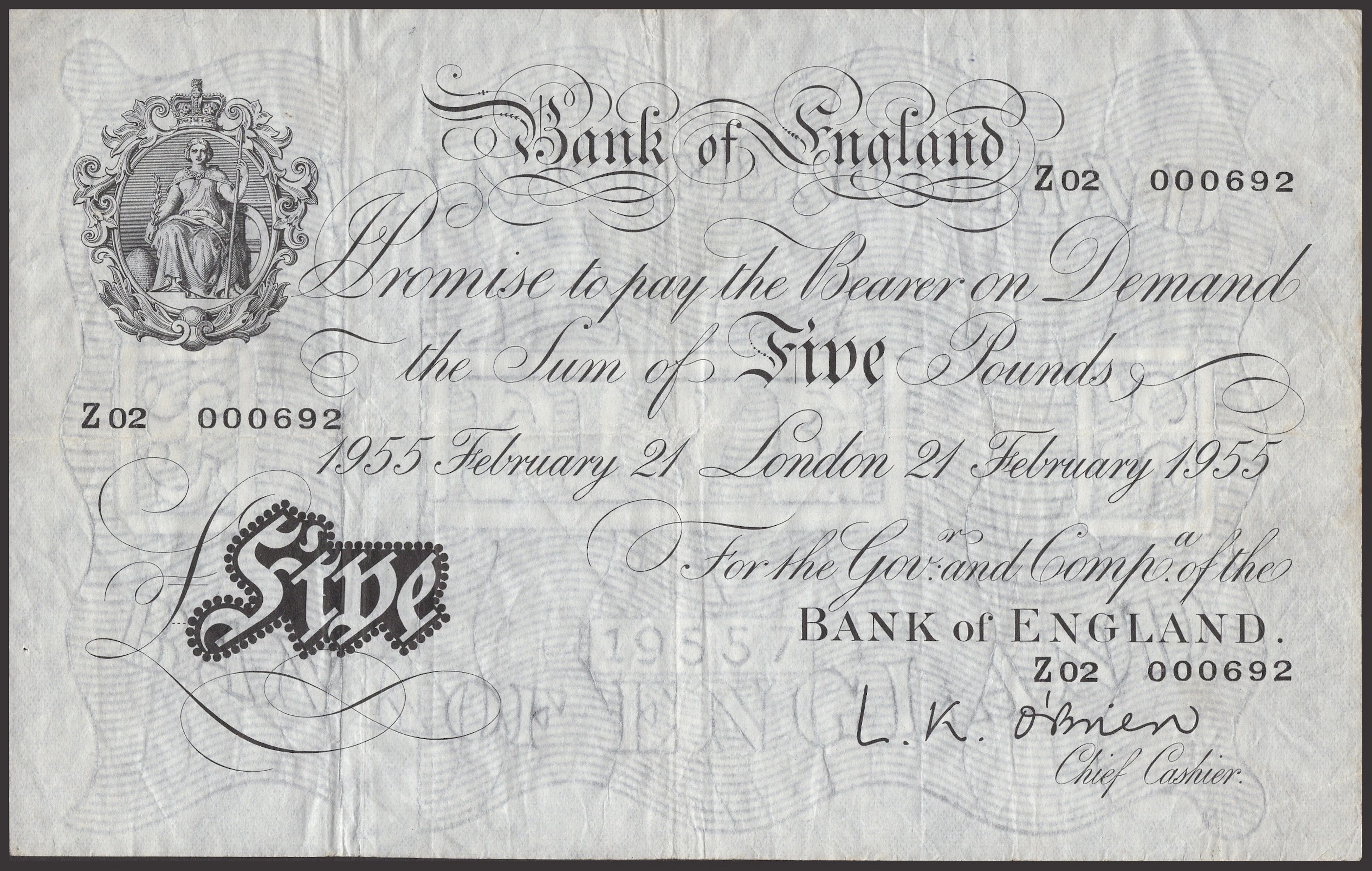 Bank of England, Leslie K. O’Brien, a sizeable and comprehensive group