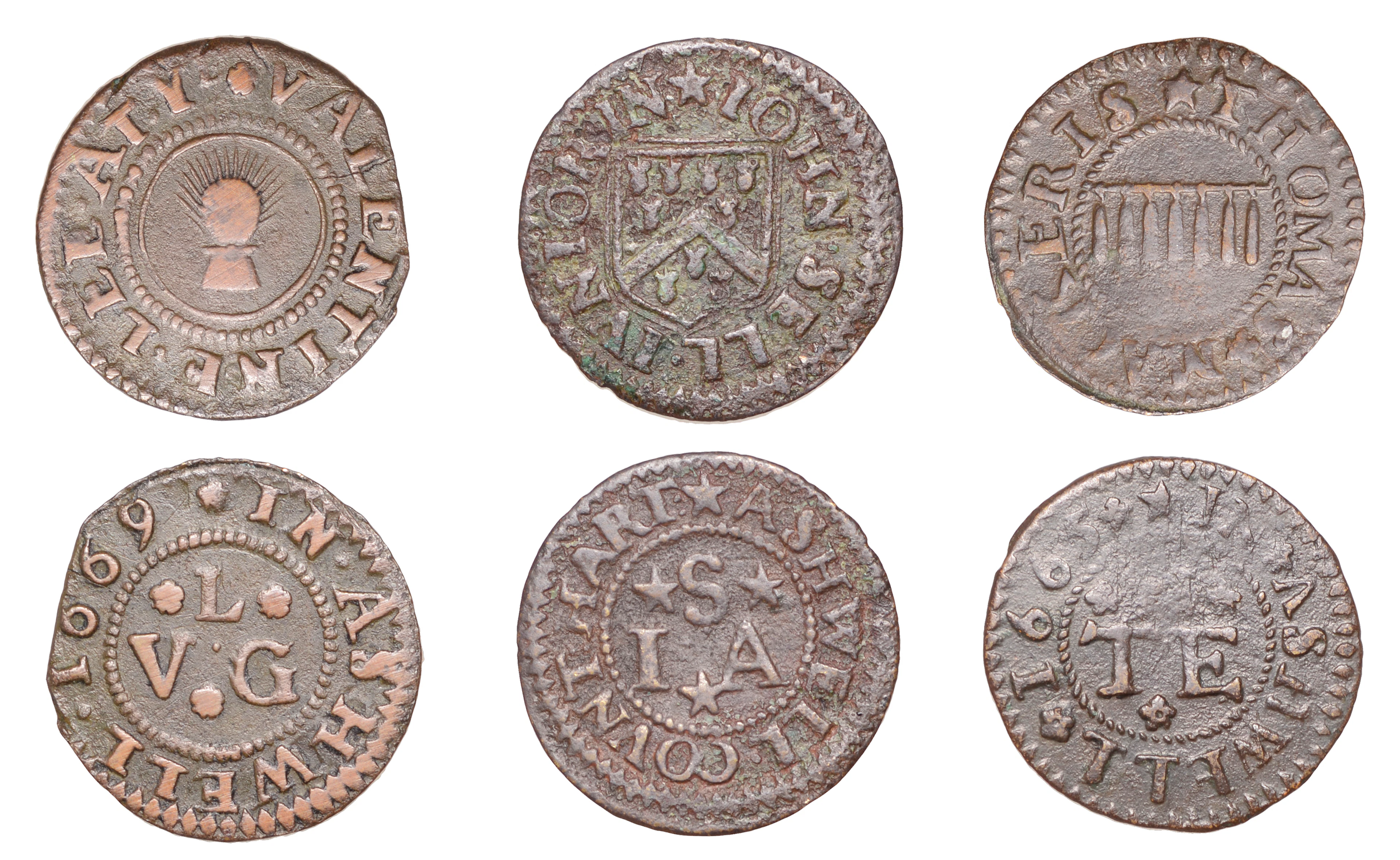 HERTFORDSHIRE, Ashwell, Valentine Lee, Farthing, 1669, 0.98g/12h (N