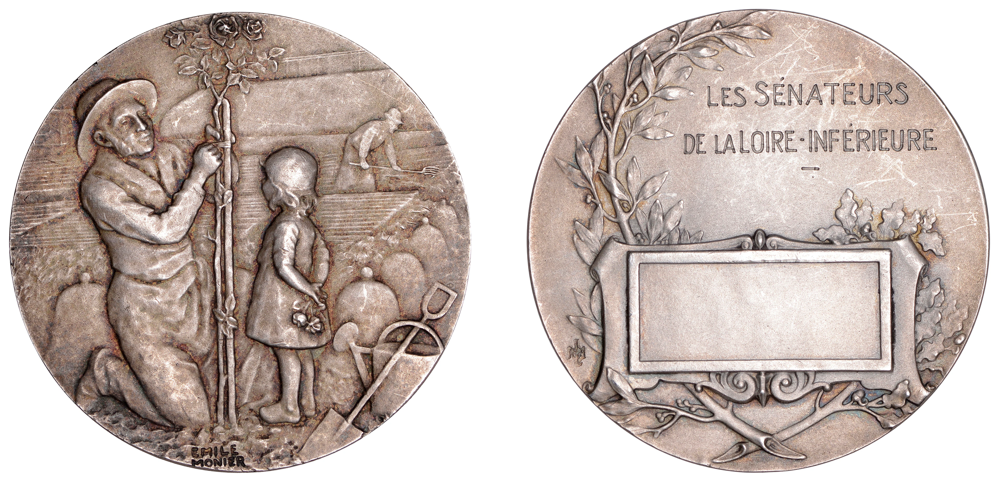 FRANCE, Tailler un rosier [Pruning a Rose-bush], c. 1920, a silver