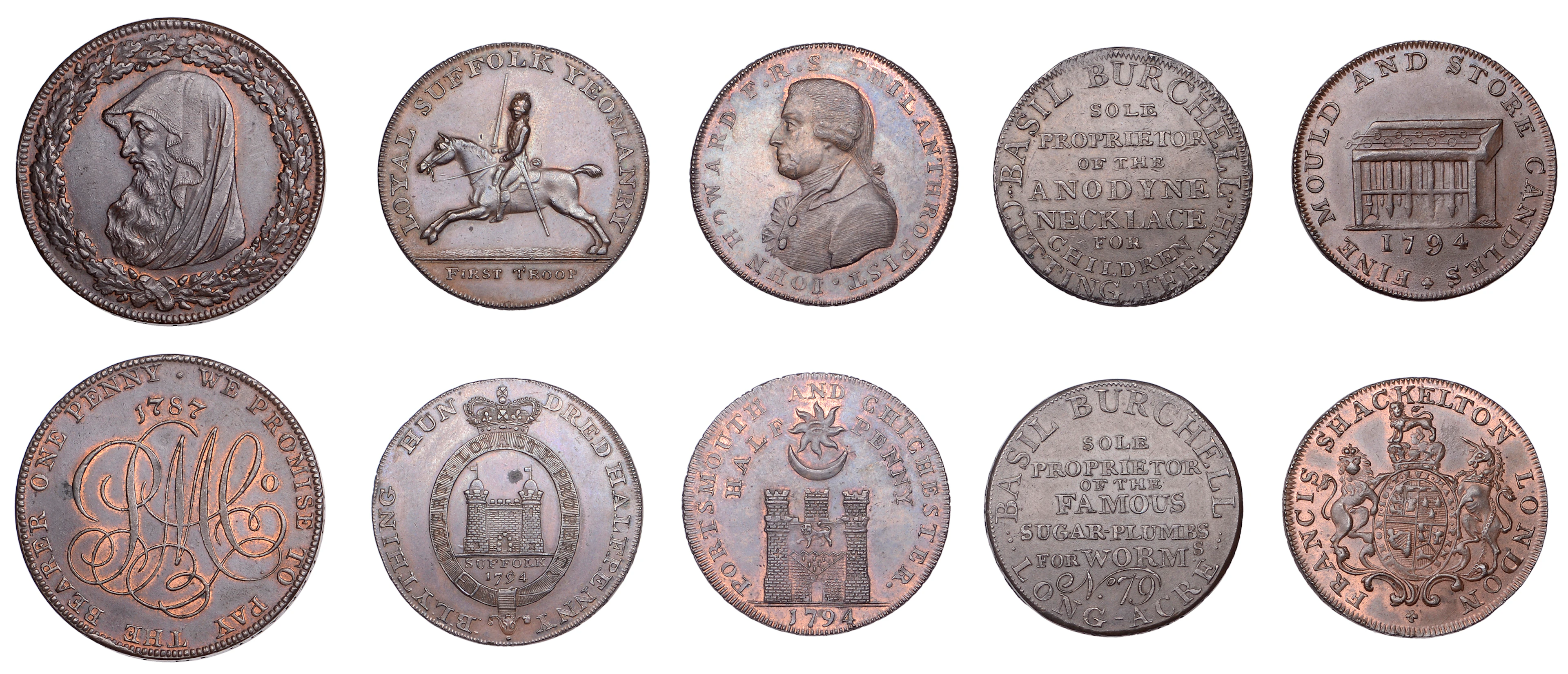 18th Century Tokens, HAMPSHIRE, Portsmouth, Thomas Sharp, Halfpenny