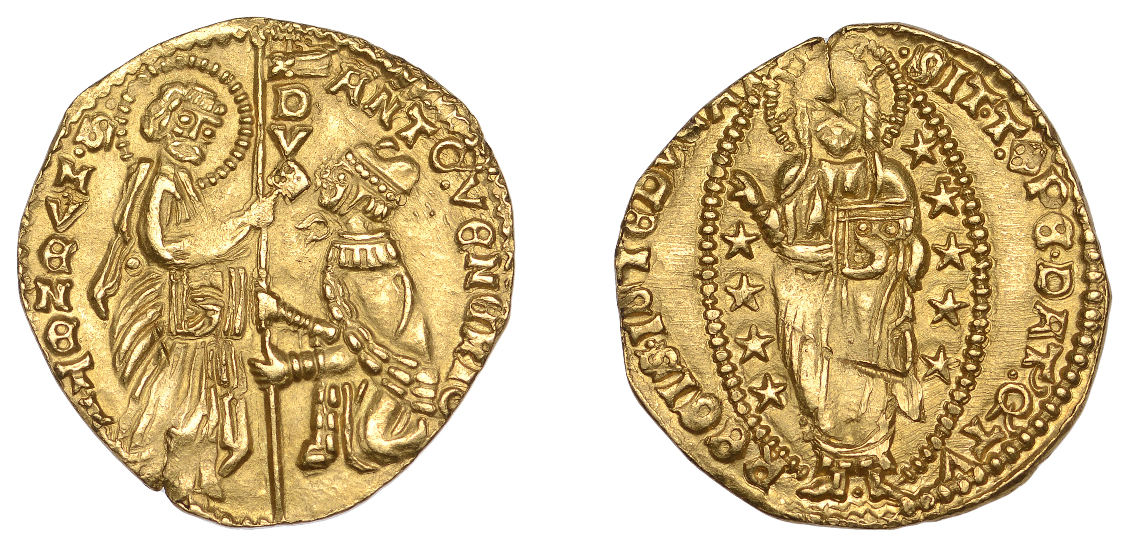 VENICE, Antonio Venier (1382-1400): Ducato Obverse: anto venerio smveneti