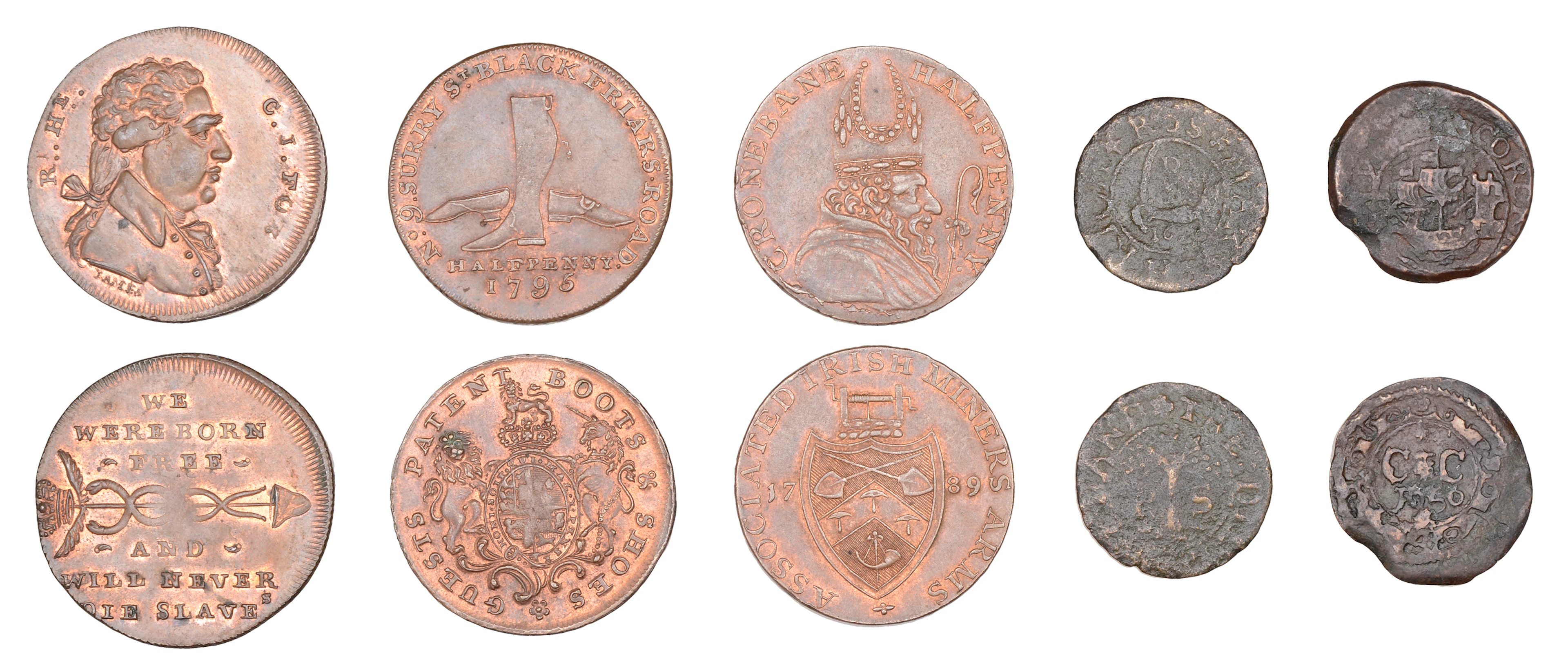 Ireland, Co WICKLOW, Cronebane, Irish Mine Co, Halfpenny, 1789, edge