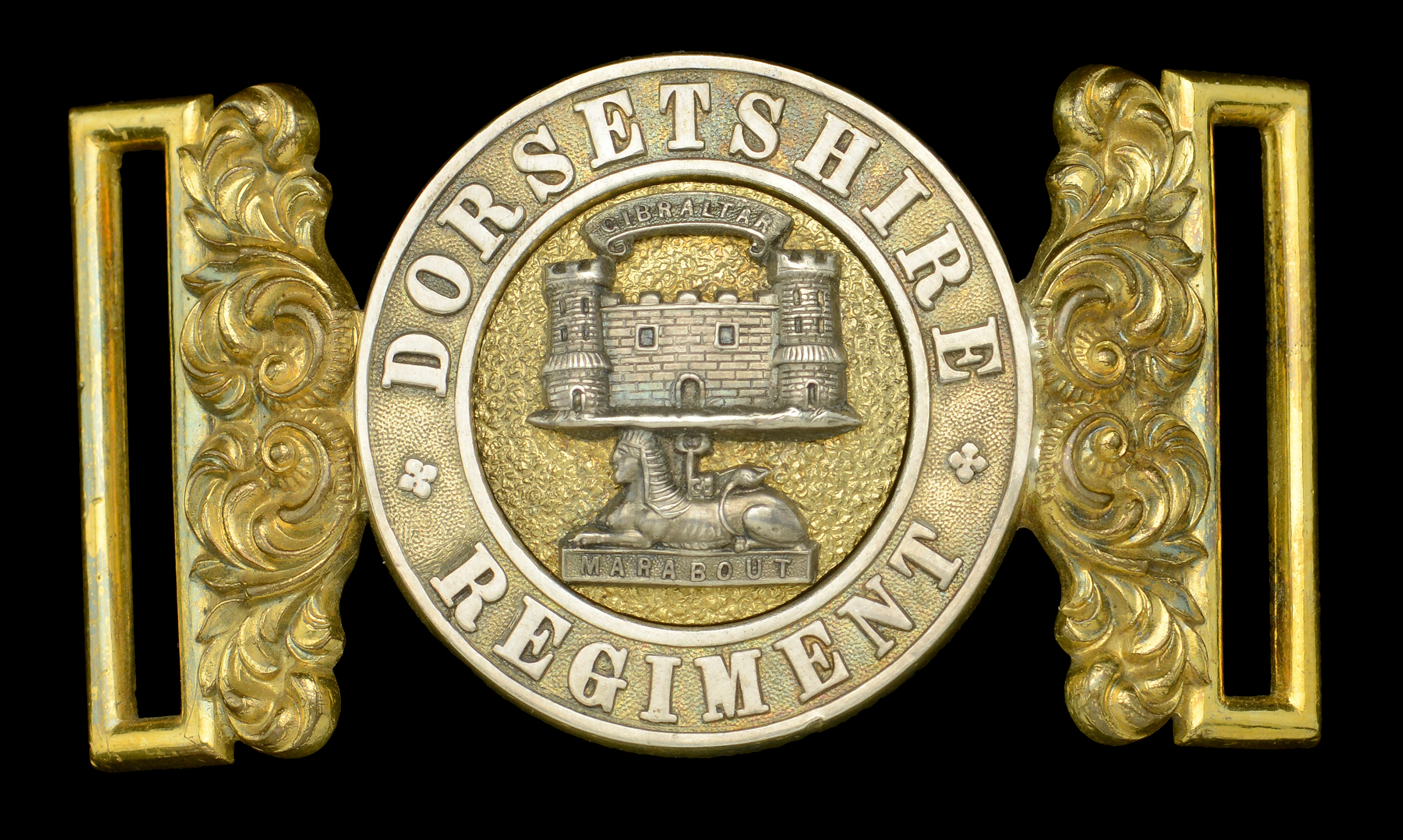Dorsetshire Regiment, Officer’s Waist Belt Clasp. A very good and