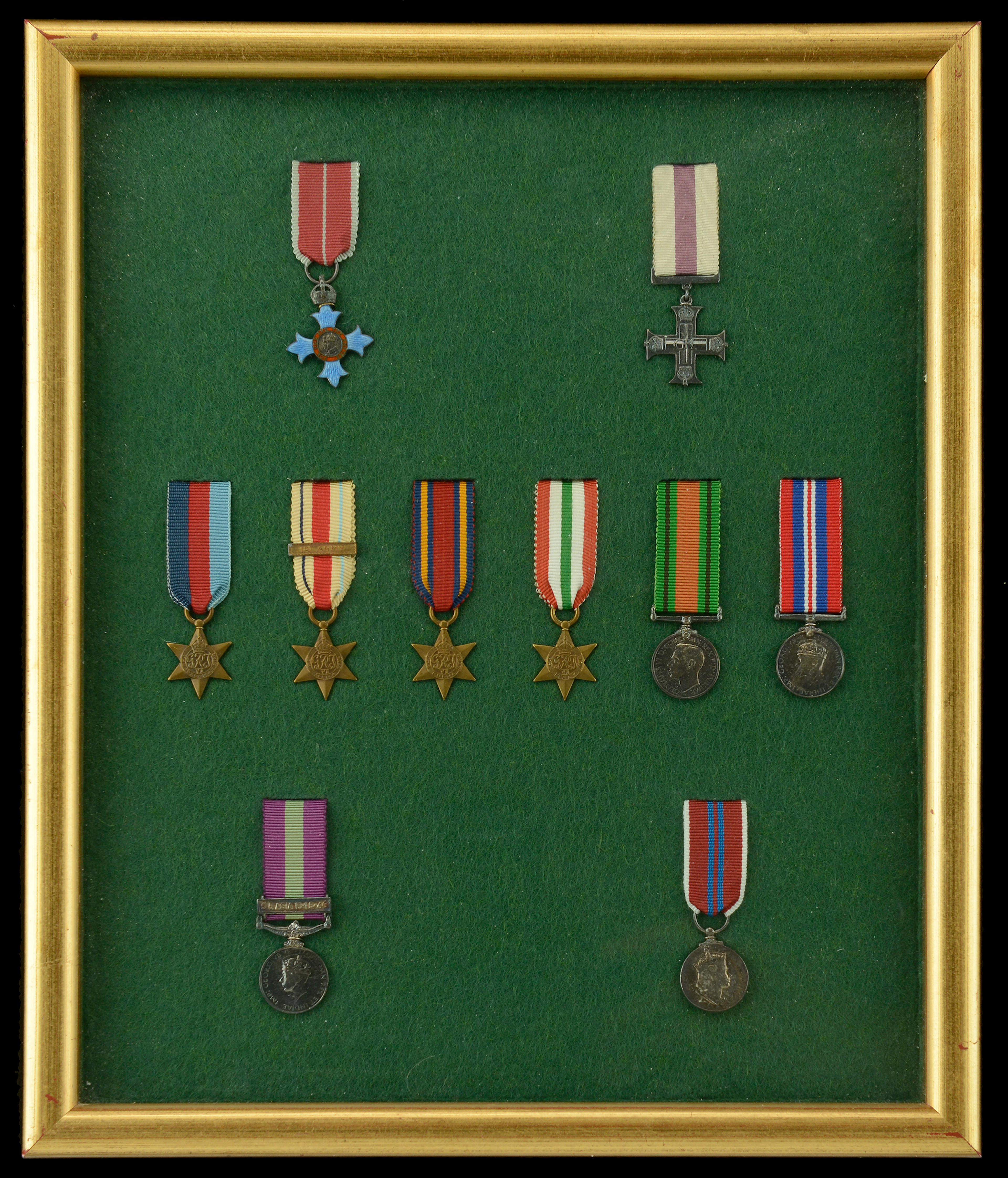 A post-War C.B.E., Second War M.C. group of ten miniature dress medals