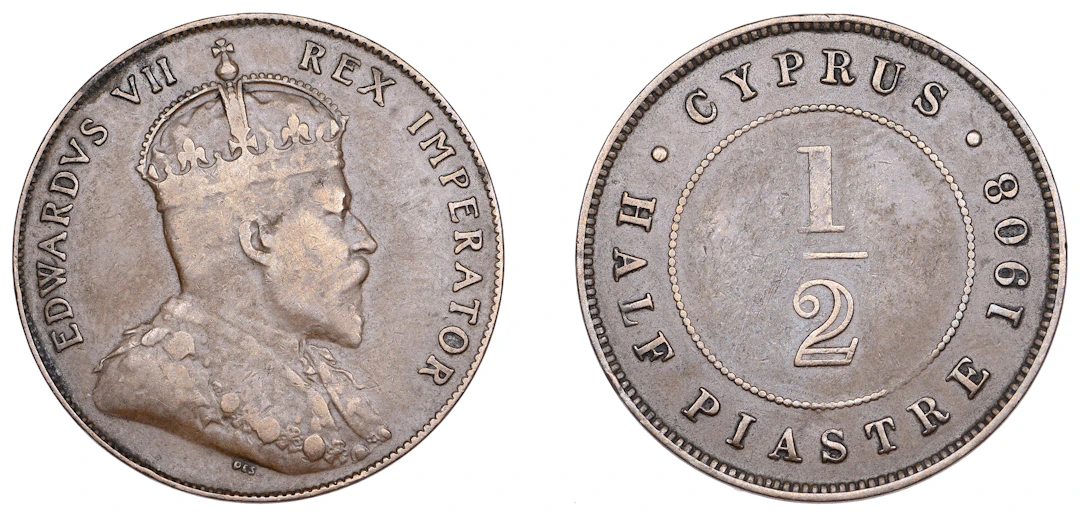 Cyprus, Edward VII, Half-Piastre, 1908, London (KM 11). Good fine