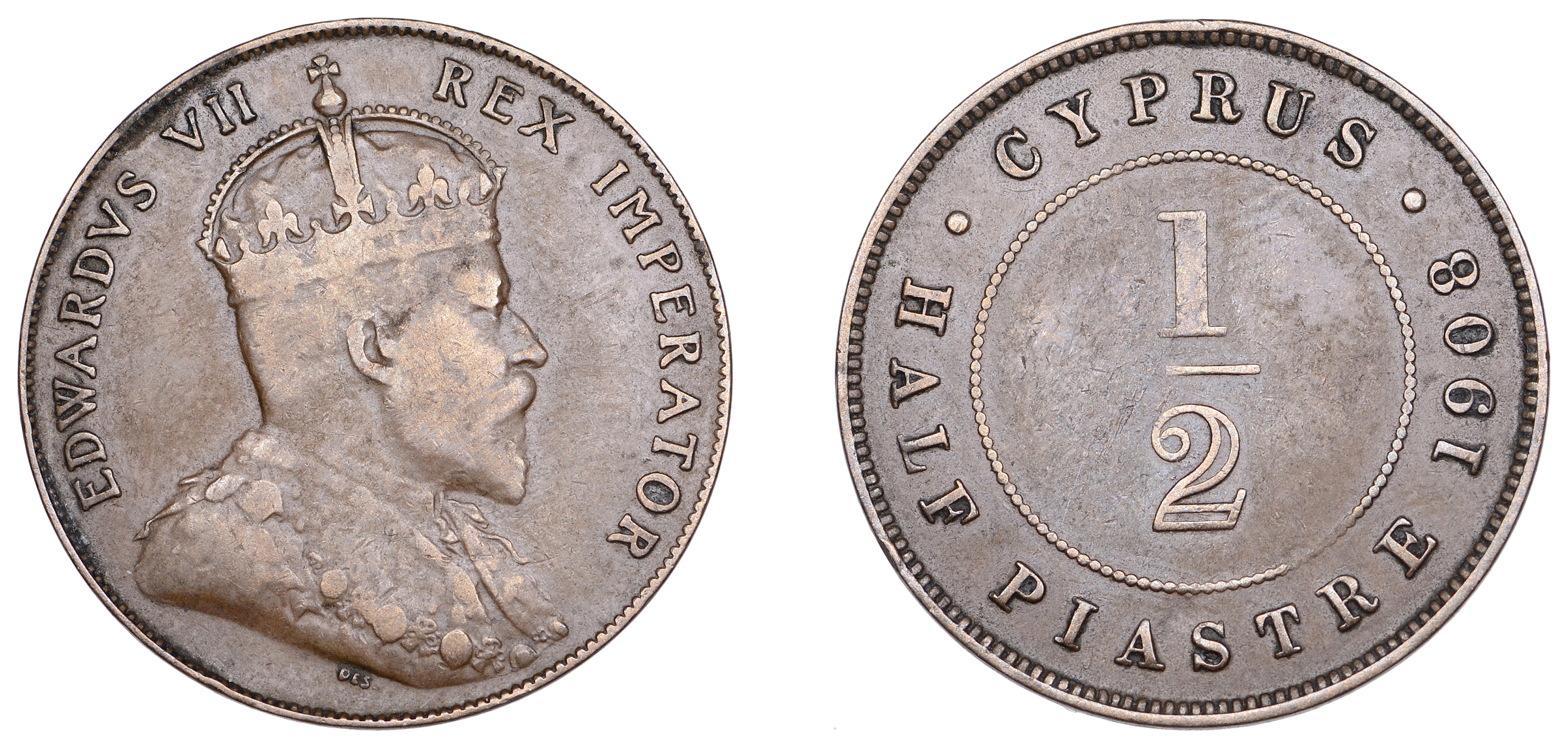 Cyprus, Edward VII, Half-Piastre, 1908, London (KM 11). Good fine