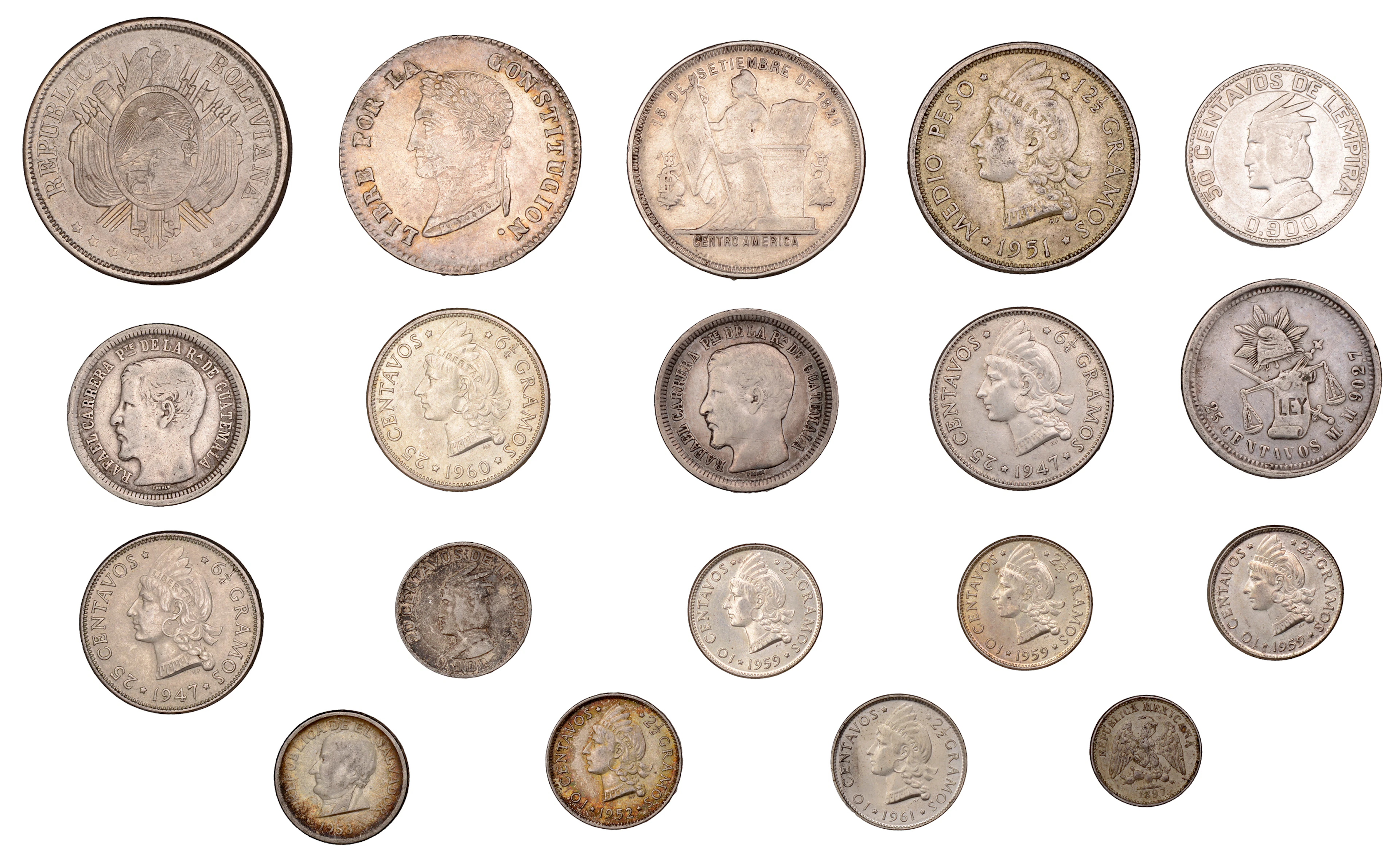 Miscellaneous, BOLIVIA, Republic, Boliviano, 1873pts, 4 Soles, 1853j