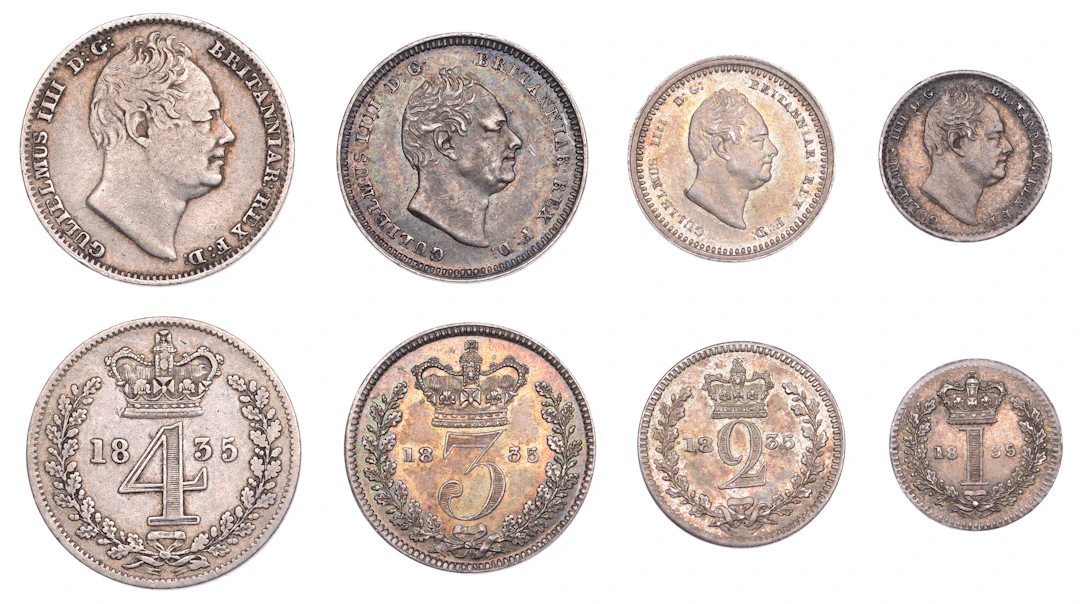 William IV (1830-1837), Maundy Set, 1835 (ESC 2553; S 3840) [4]. Varied