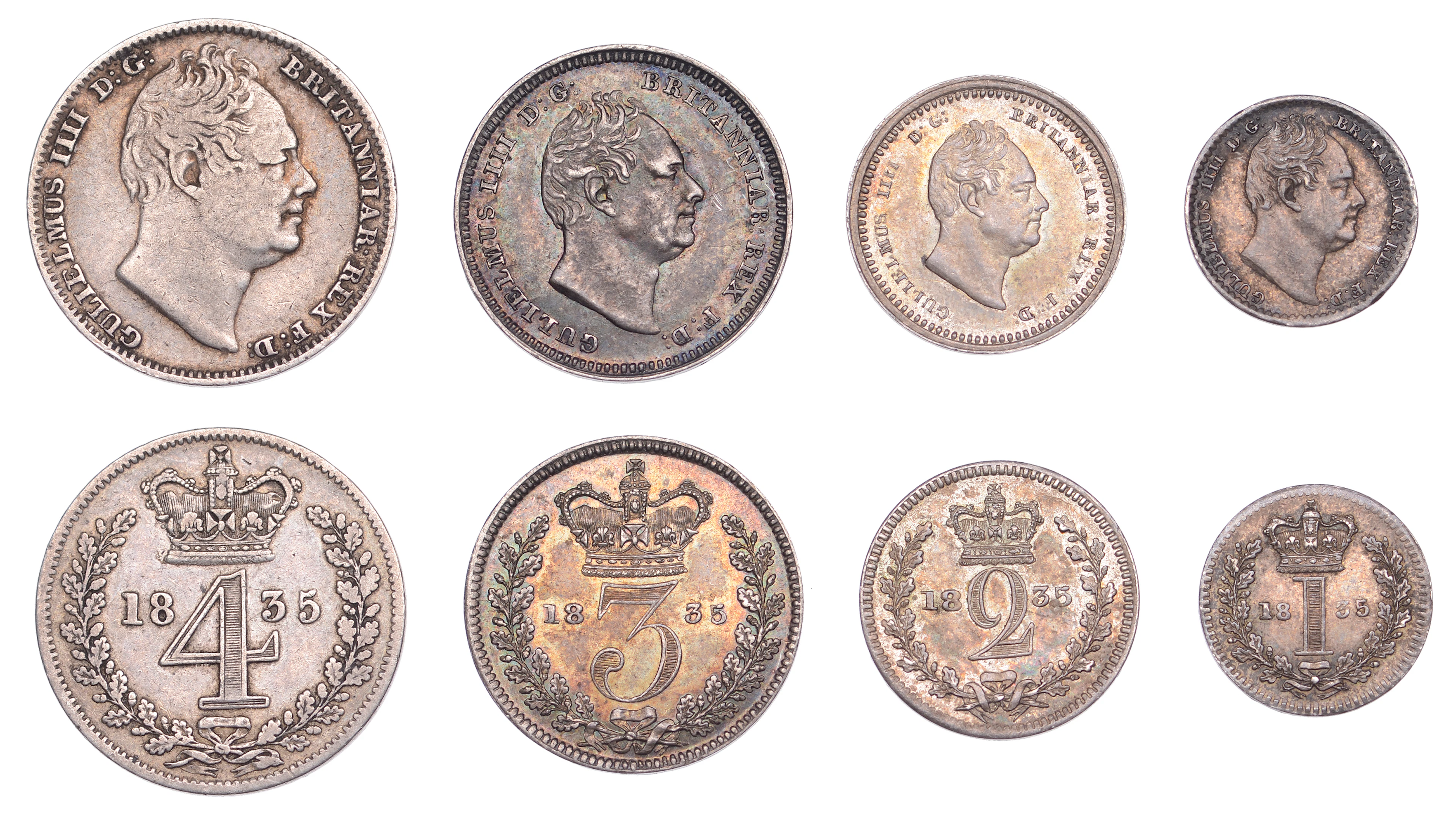 William IV (1830-1837), Maundy Set, 1835 (ESC 2553; S 3840) [4]. Varied