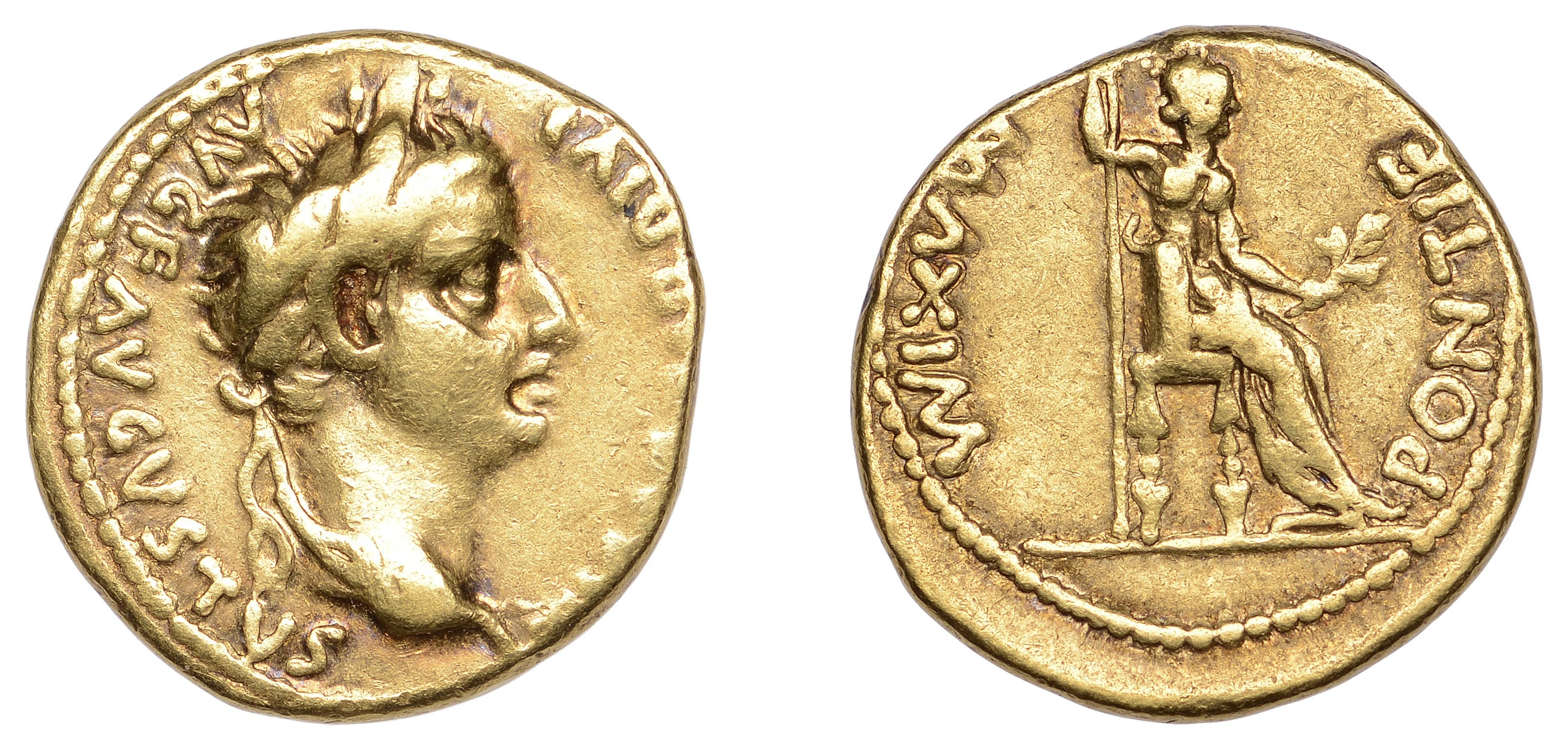 Tiberius (14-37), Aureus, Lugdunum, 14-37, laureate head right, [ti