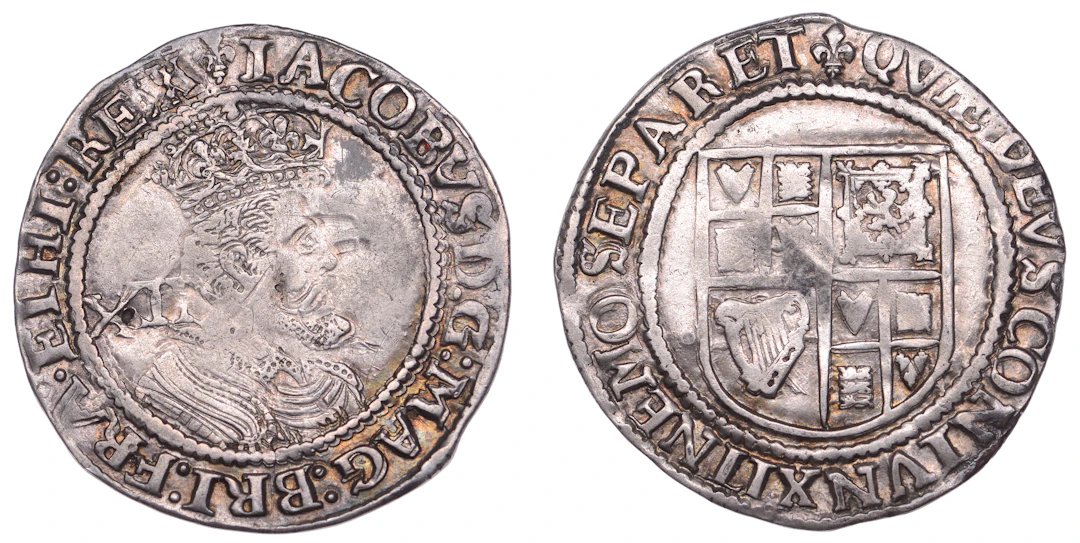 James I (1603-1625), Third coinage, Shilling, mm. lis [1623-4], sixth