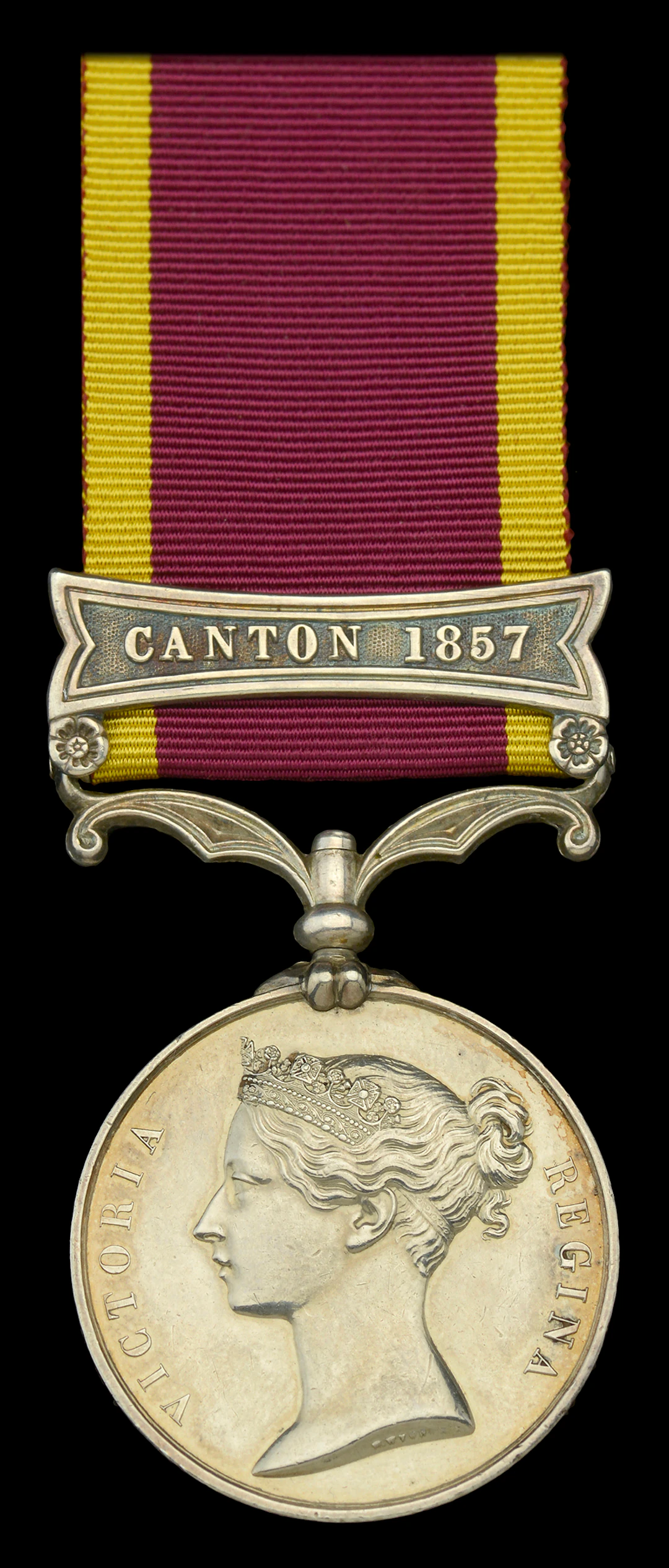 China 1857-60, 1 clasp, Canton 1857 (Gunr. Stephen Harris, No. 6 B.