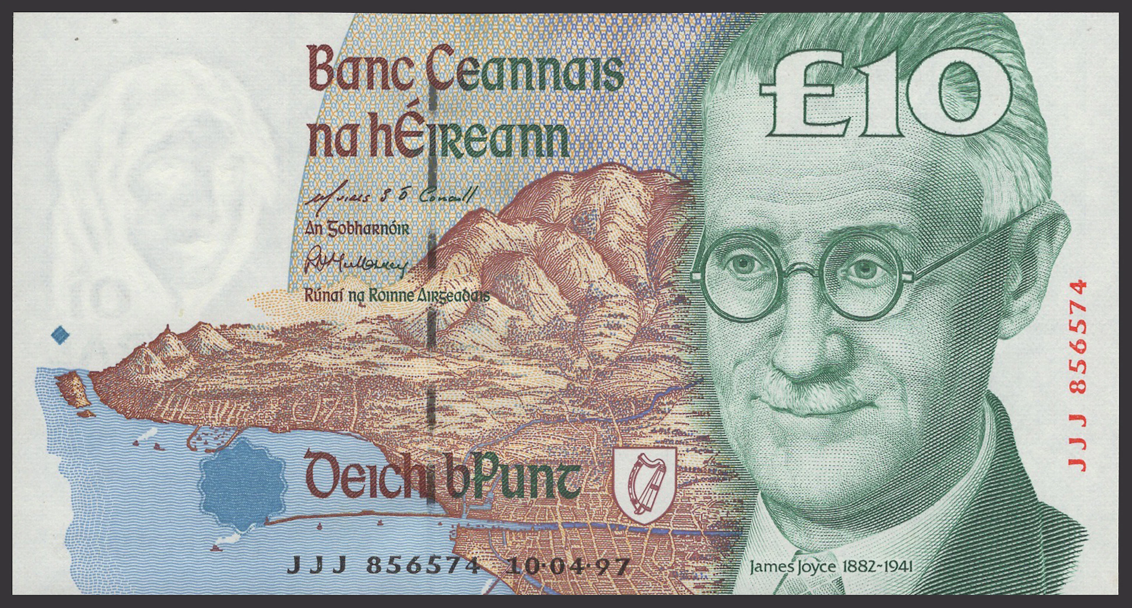 Central Bank of Ireland, replacement £10, 10 April 1997, serial number