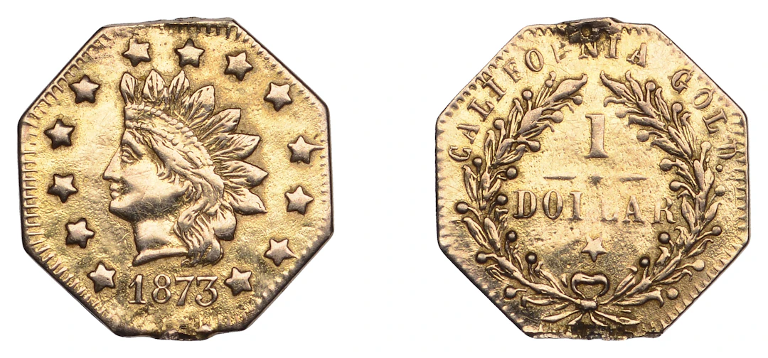 United States of America, California, Octagonal Dollar, 1873, San