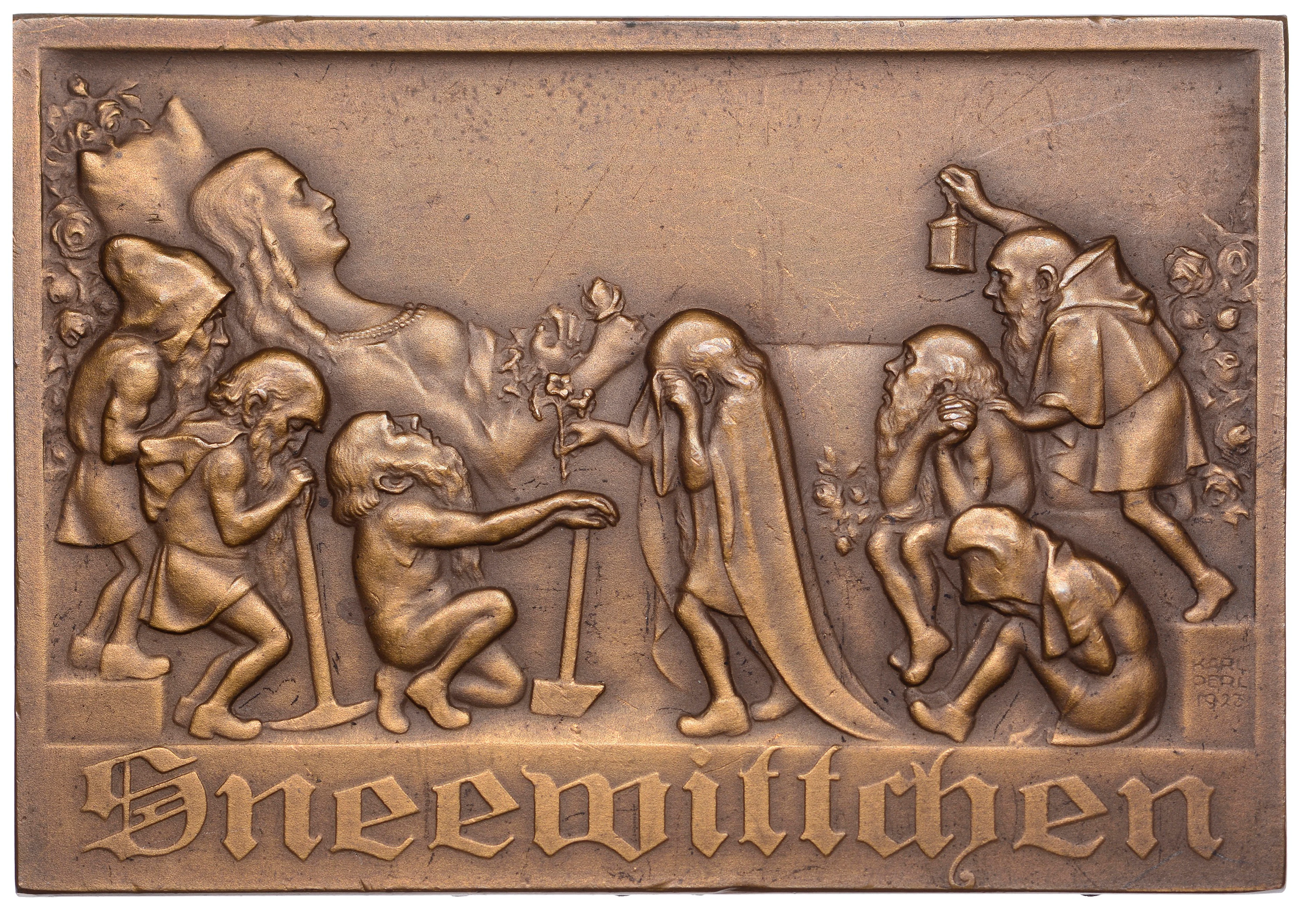AUSTRIA, Sneewittchen [Snow White], 1920, a uniface bronze plaque