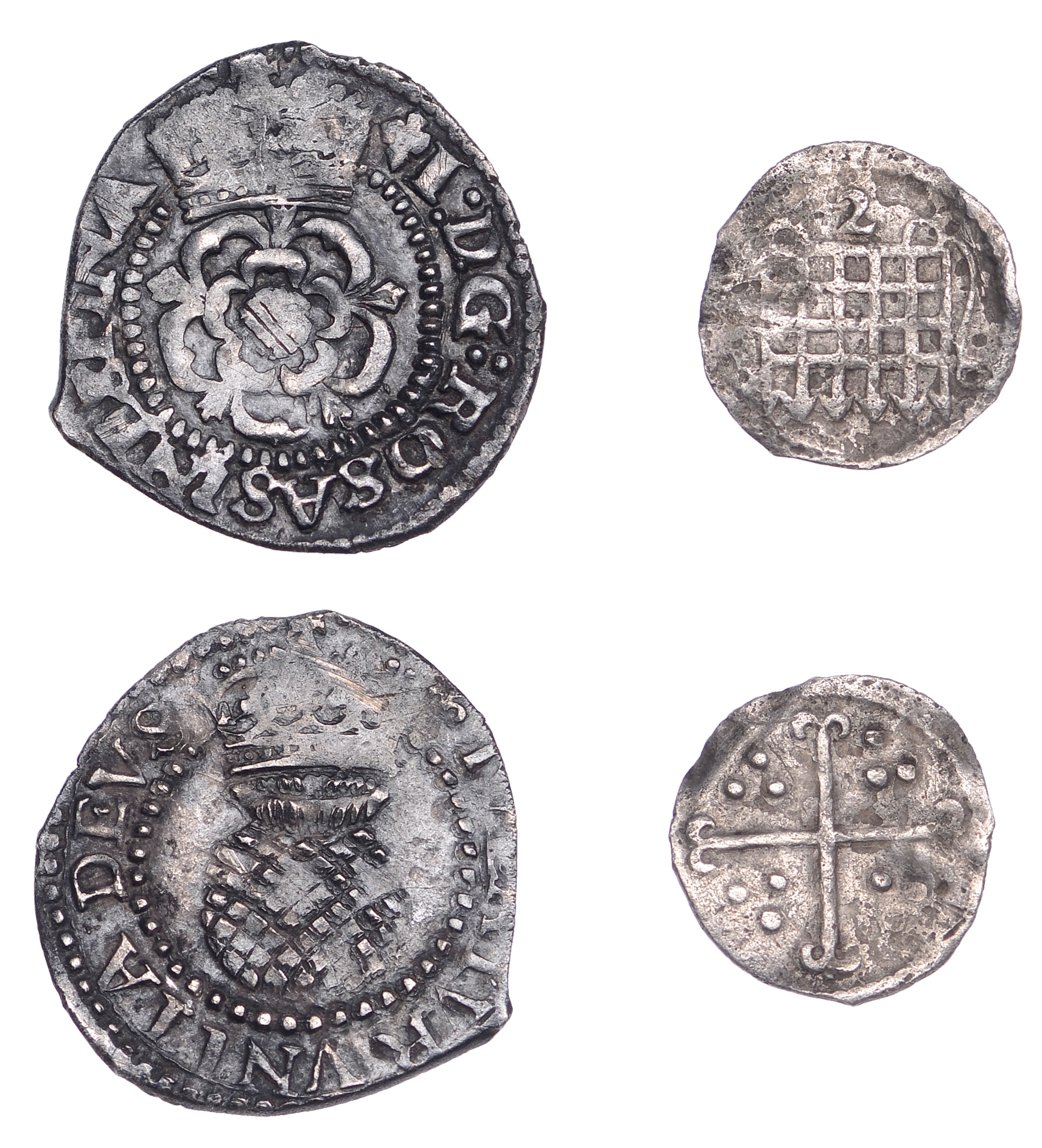 Elizabeth I, Seventh issue, Halfpenny, mm. 2, 0.23g/1h (N 2018; S
