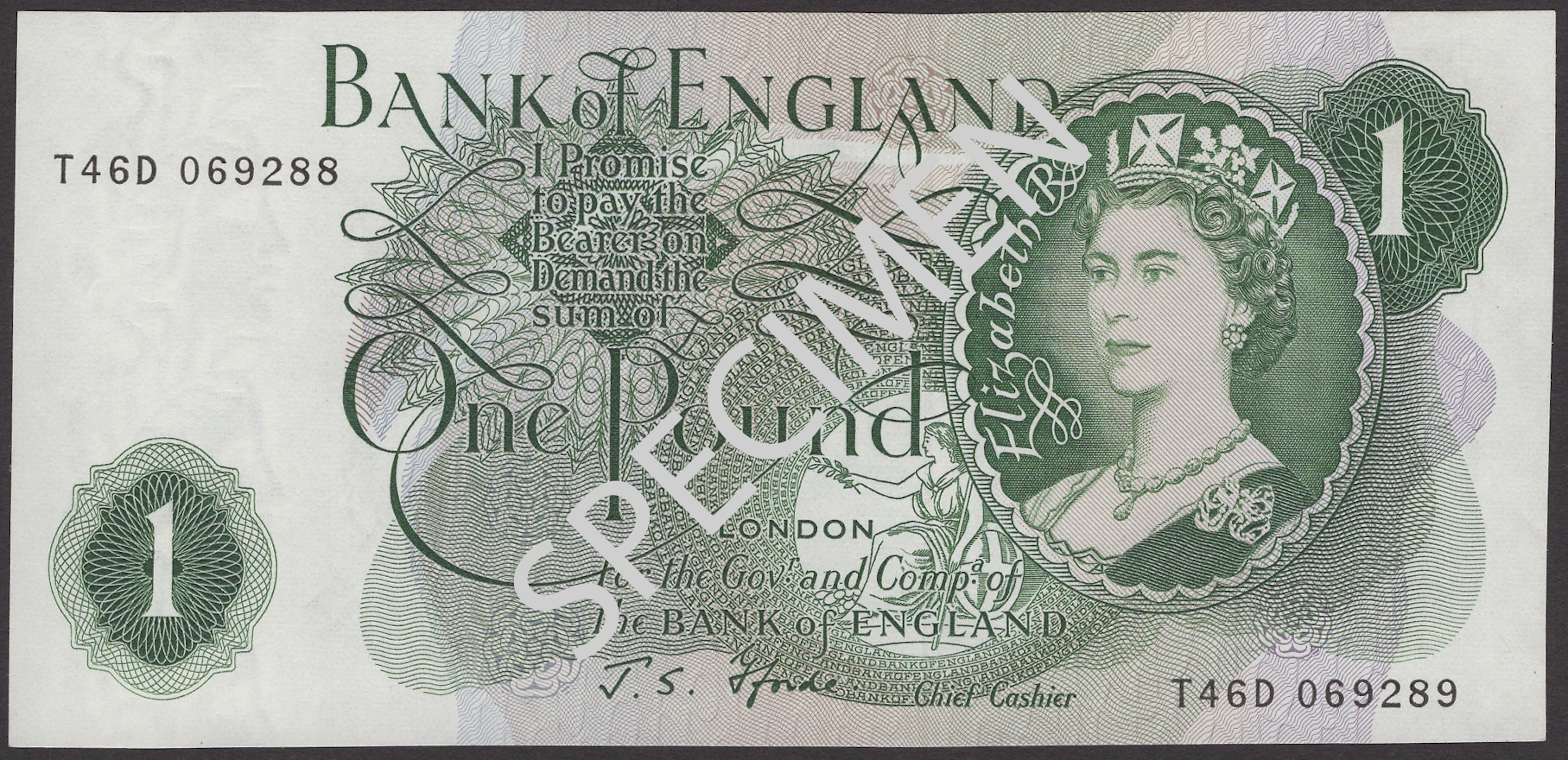 ERROR: Bank of England, John S. Fforde, £1, 15 February 1967, with