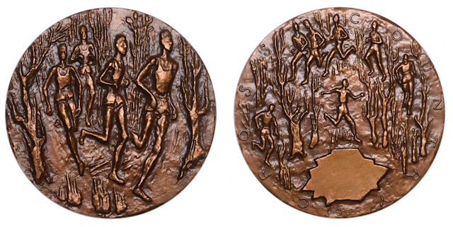 FRANCE, Cross-Country, 1964, a bronze award medal by Madeleine-Pierre