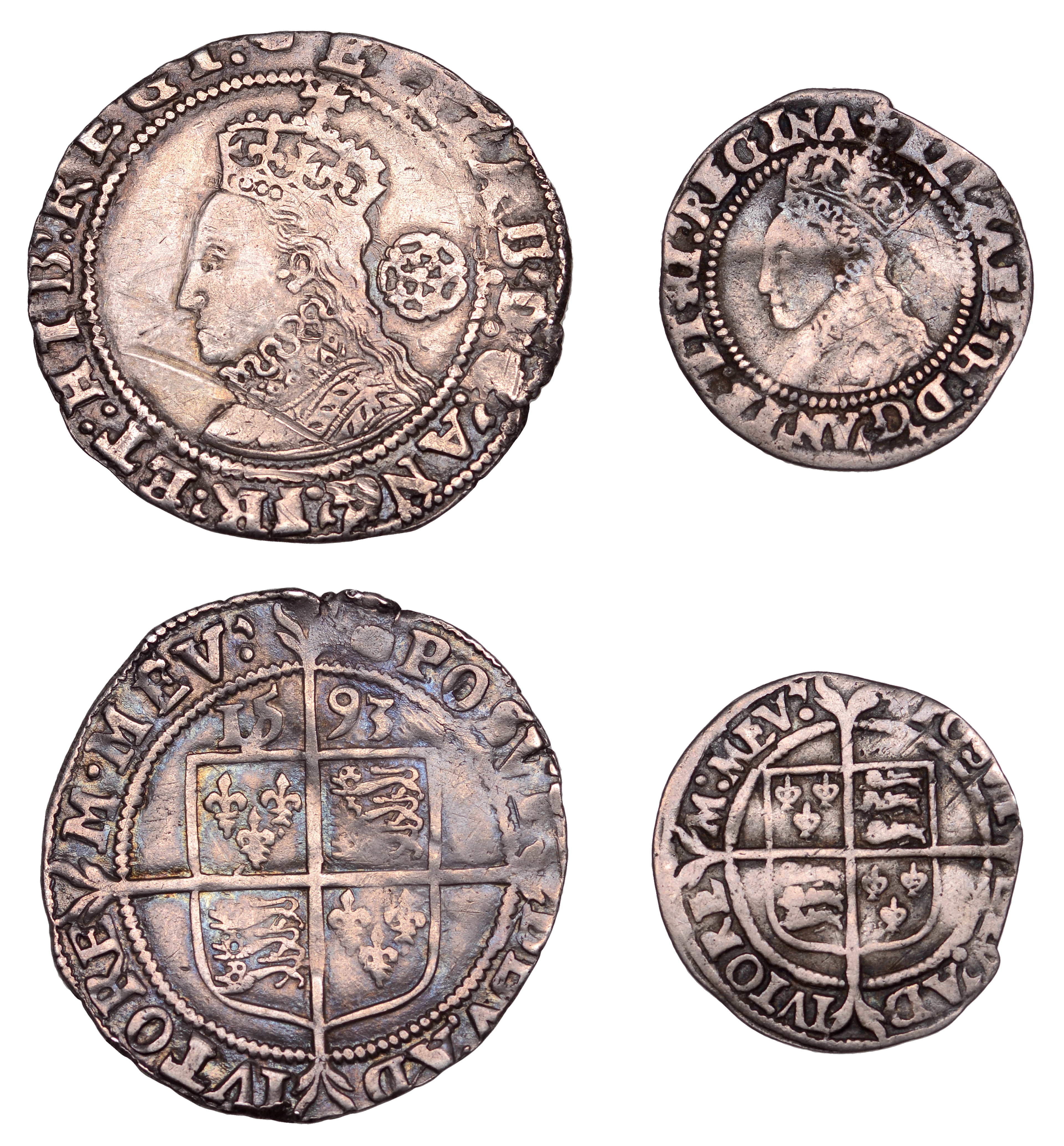 Elizabeth I, Second issue, Halfgroat, mm. cross-crosslet, bust 1G