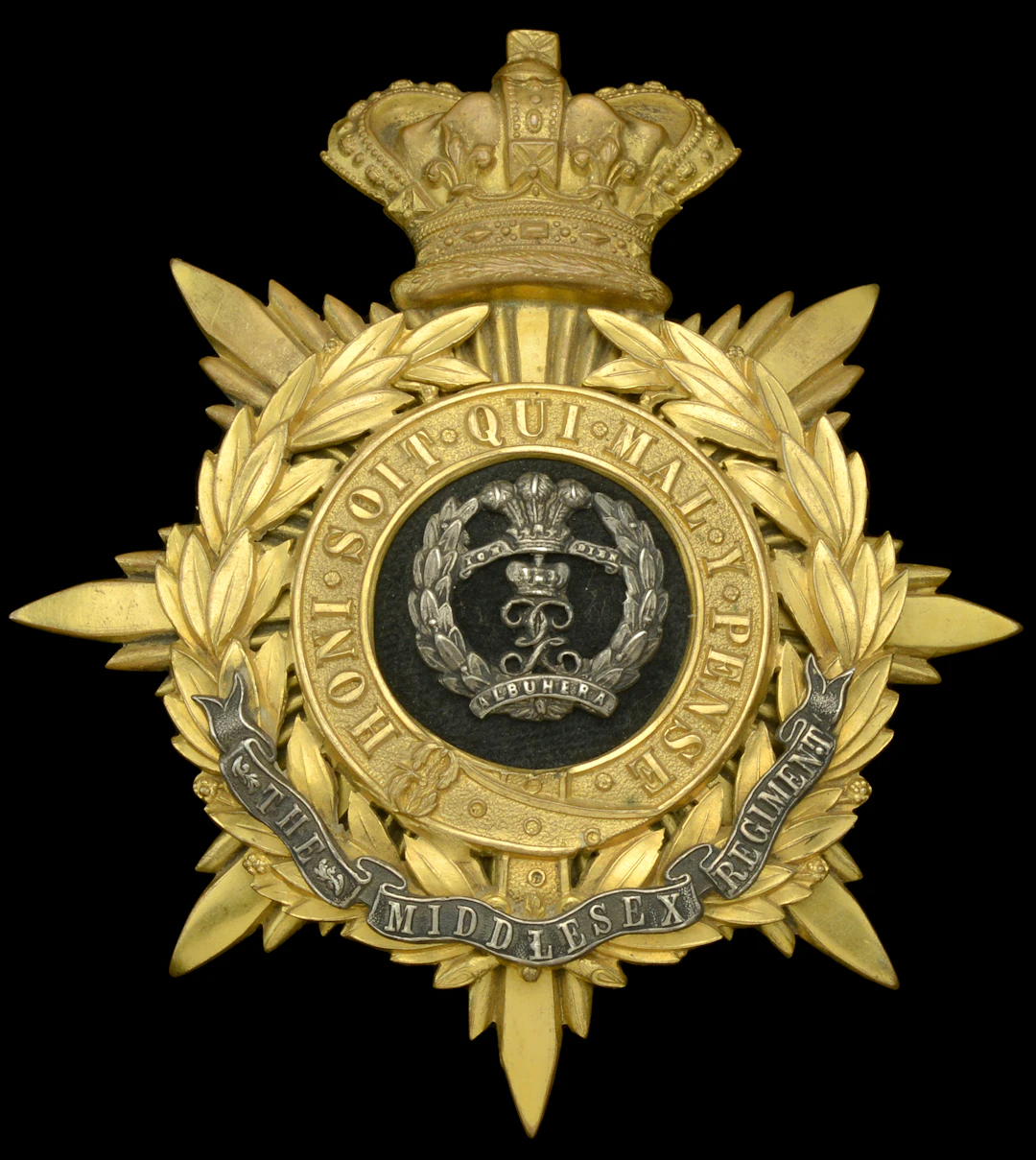 Middlesex Regiment Victorian Officer’s Helmet Plate. A good Victorian