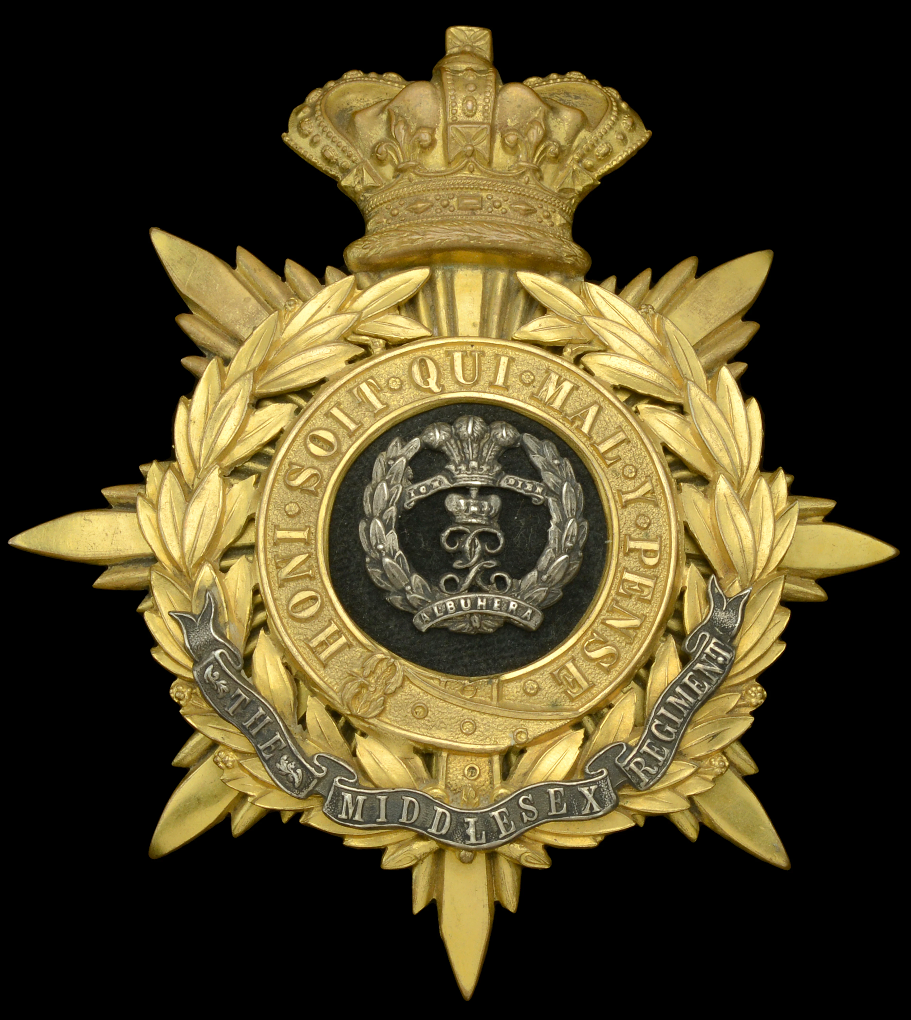 Middlesex Regiment Victorian Officer’s Helmet Plate. A good Victorian