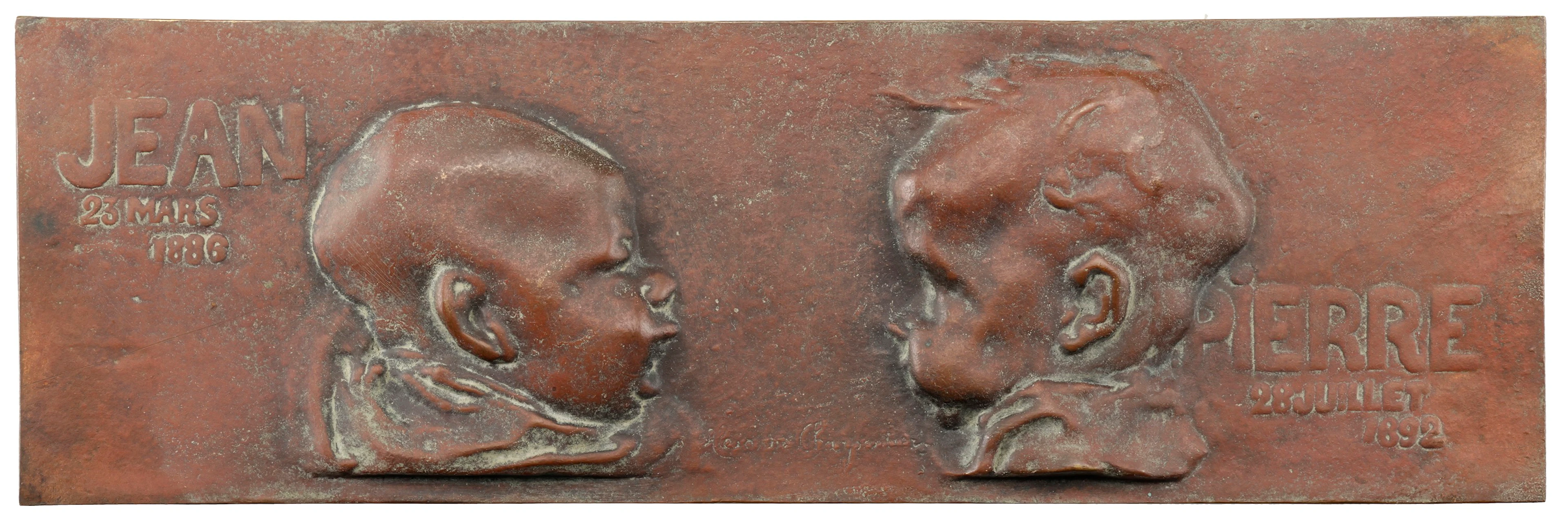 FRANCE, Jean et Pierre [John and Peter], c. 1895, a uniface cast bronze