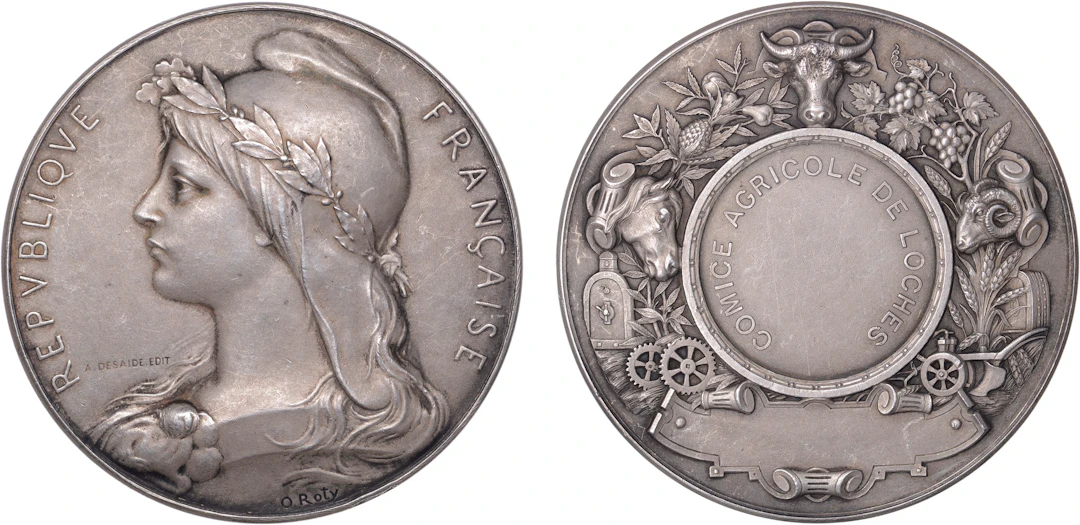 FRANCE, République Francaise, c. 1900, an Art Nouveau silver award
