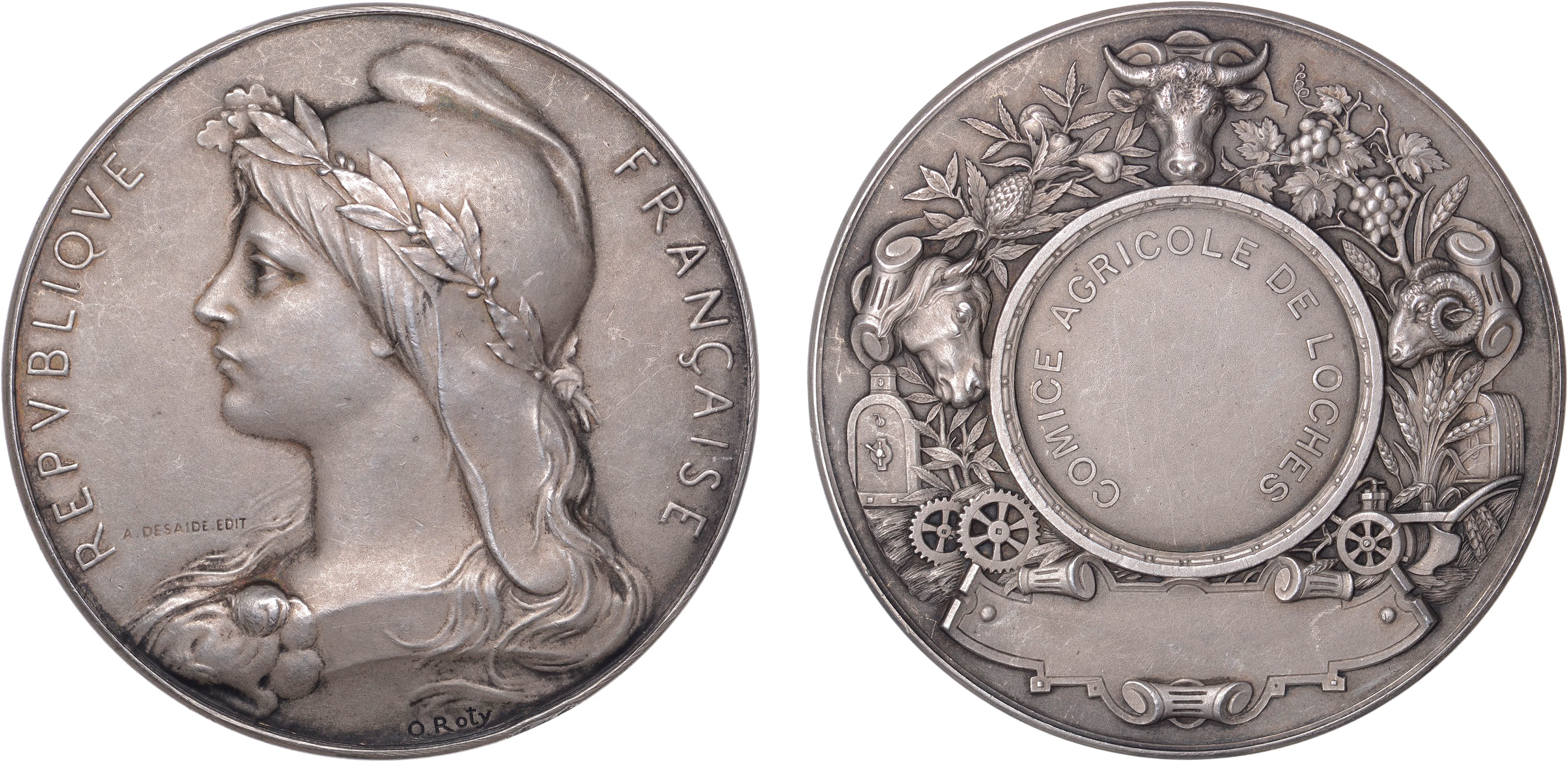 FRANCE, République Francaise, c. 1900, an Art Nouveau silver award