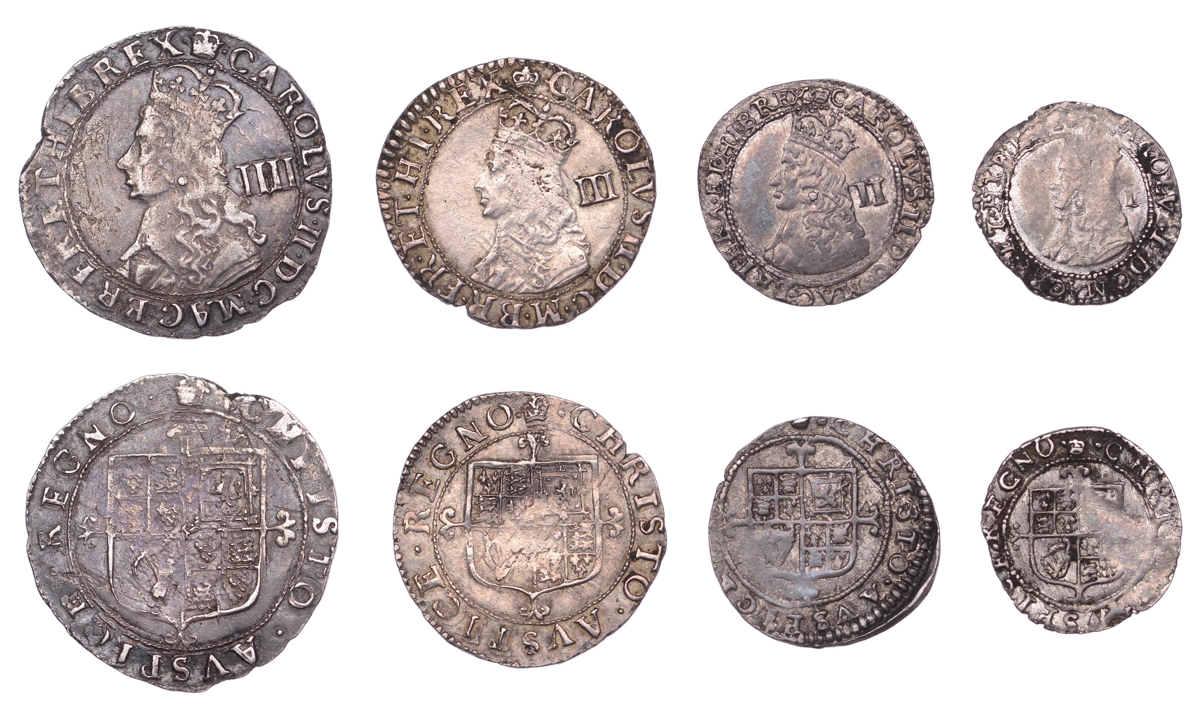 Charles II (1660-1685), Third Hammered issue, ‘Maundy Set’, comprising