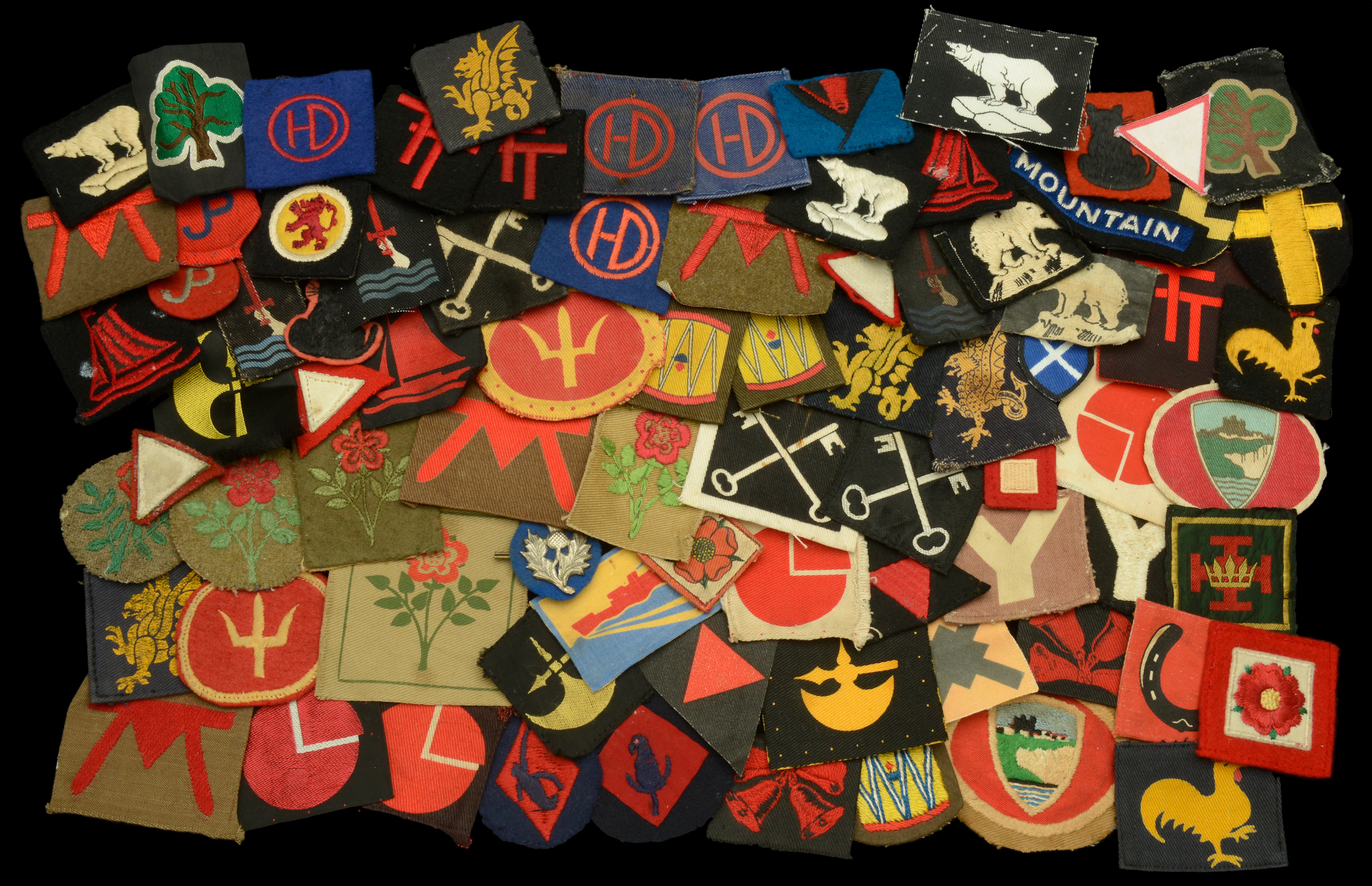 Assorted Infantry Division Insignia. A very good and extensive selection