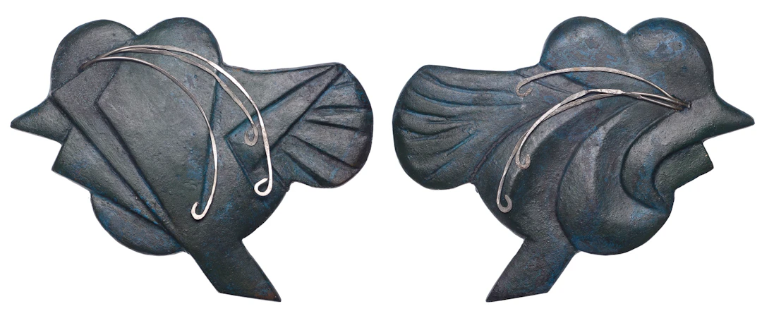 ENGLAND, Small Blue Preener, 2004, a cast bronze medal by R. Dutton