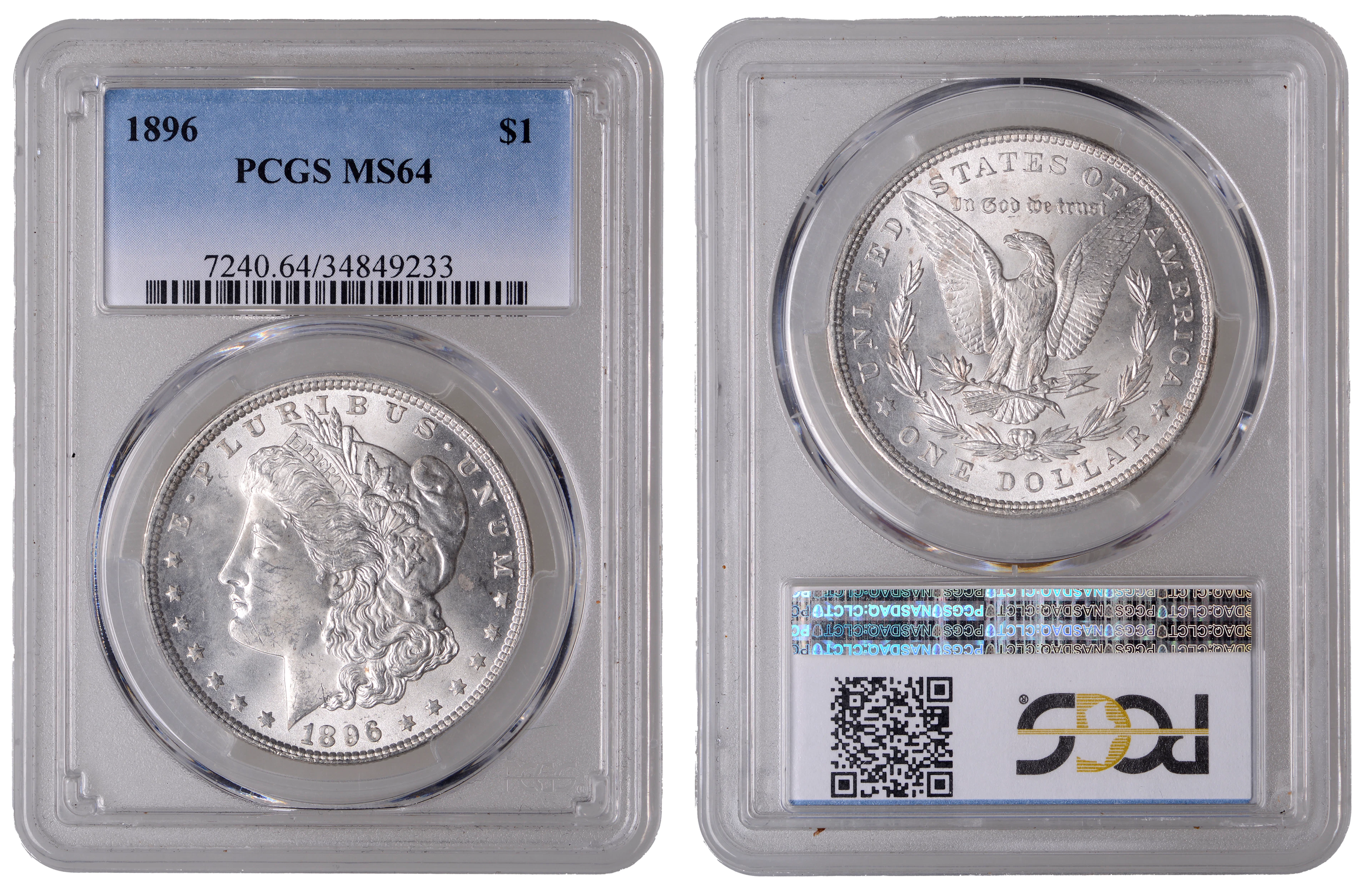 United States of America, Dollar, 1896, Philadelphia (KM 110). Lustrous